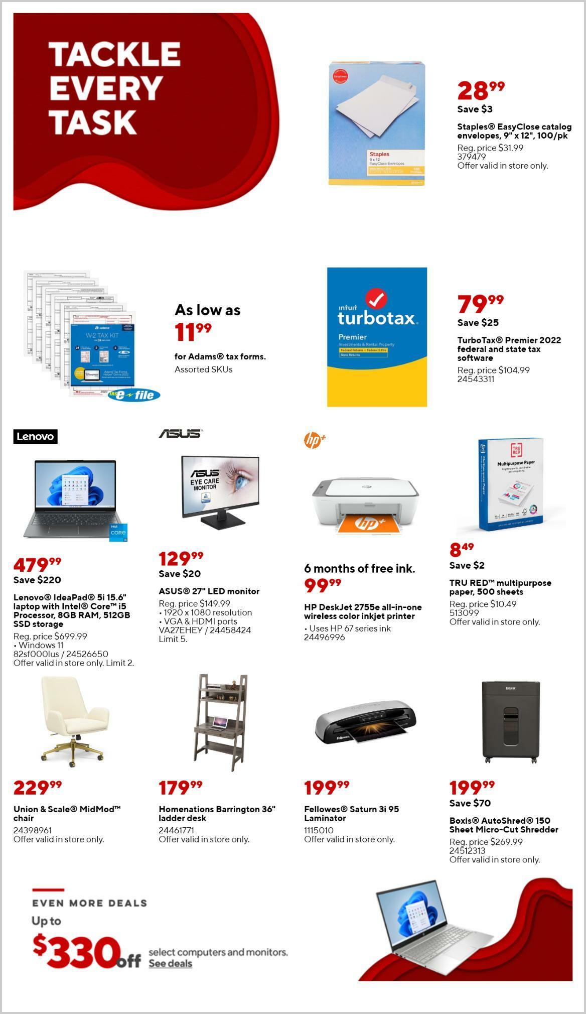 Staples Weekly Ad from January 22