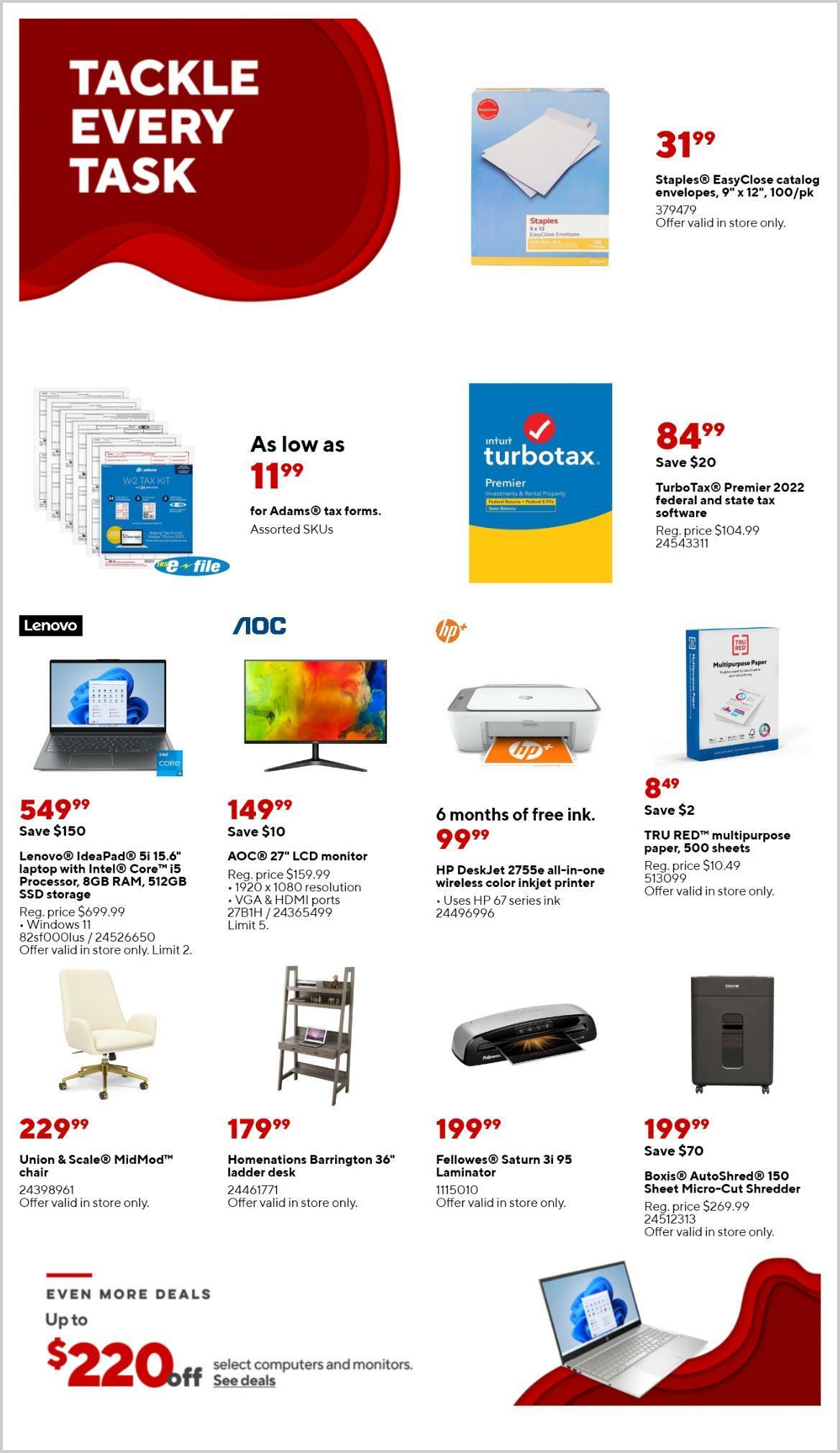 Staples Weekly Ad from January 29