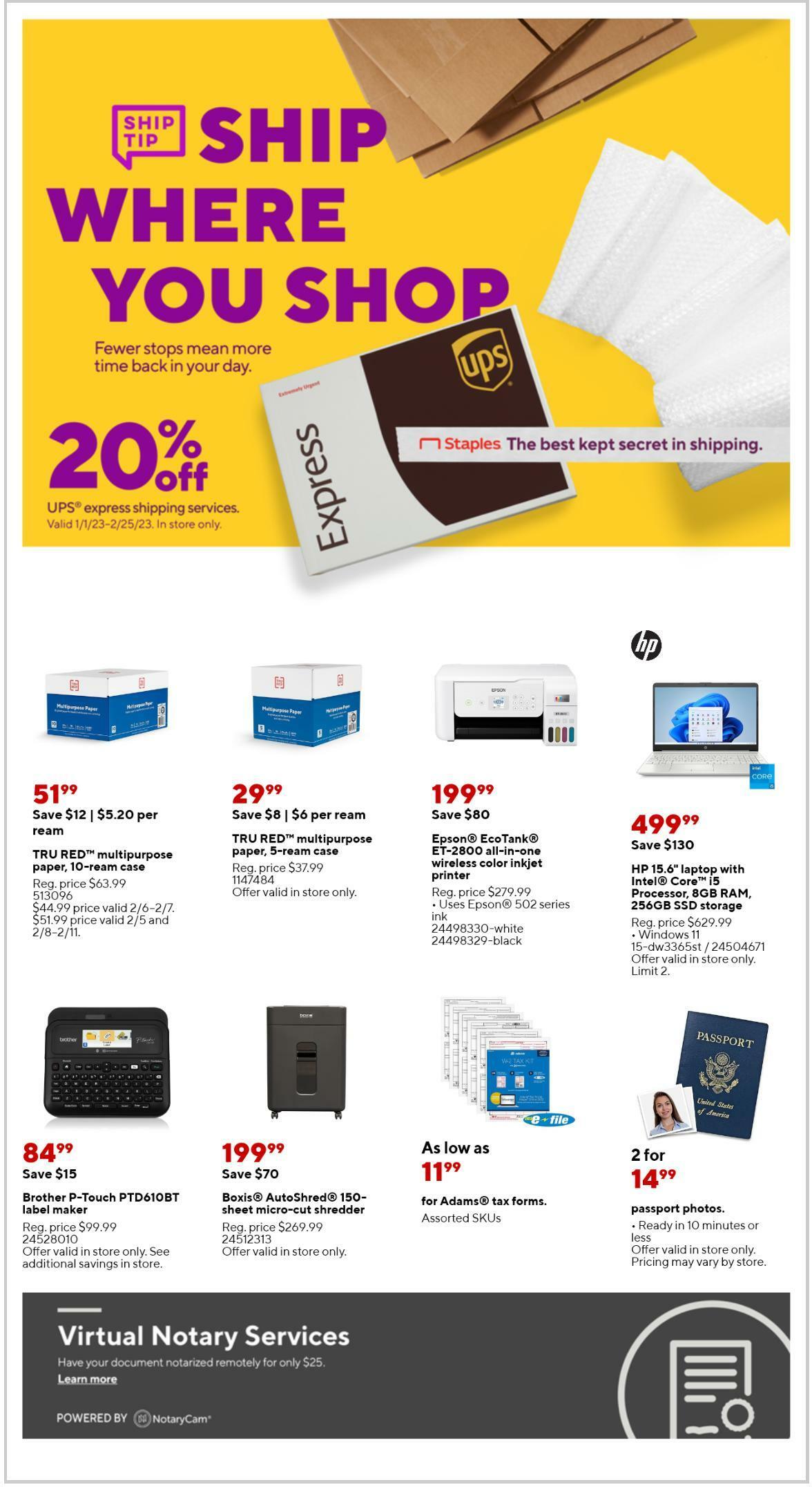 Staples Weekly Ad from February 12