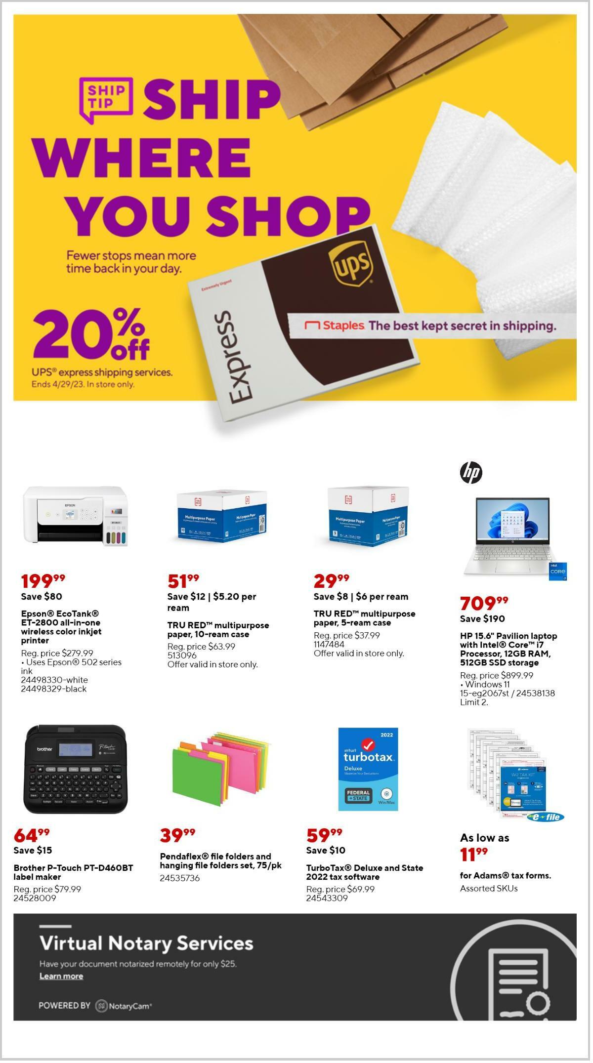 Staples Weekly Ad from February 19
