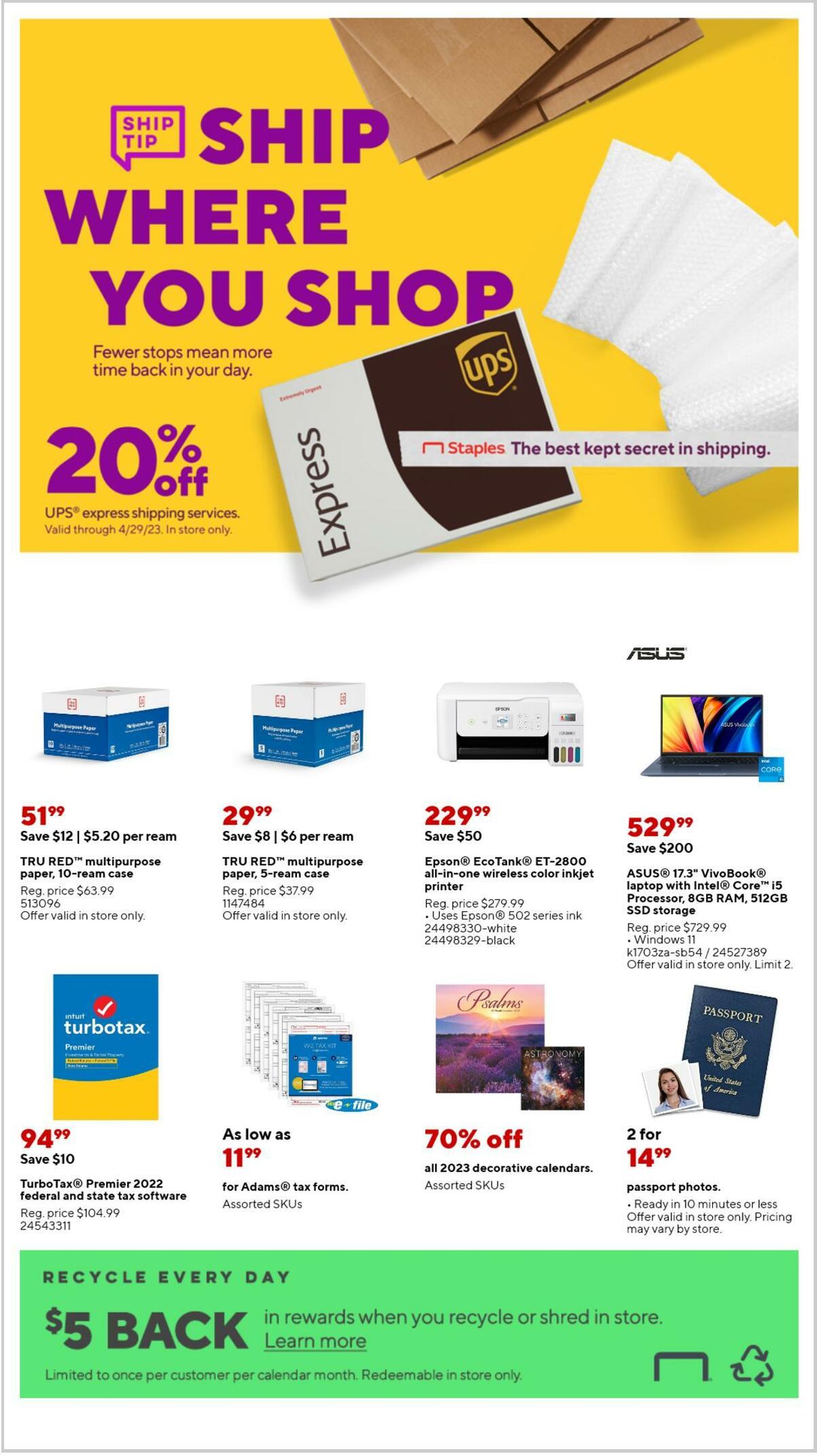 Staples Weekly Ad from March 12