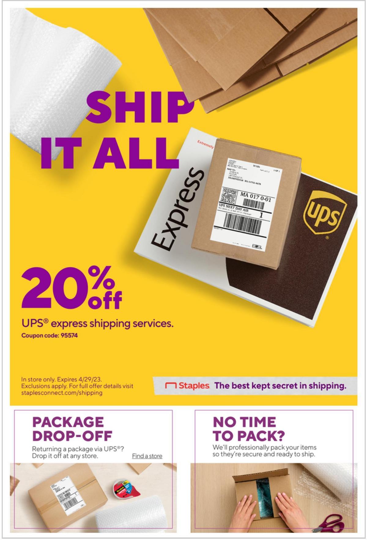 Staples Weekly Ad from April 2