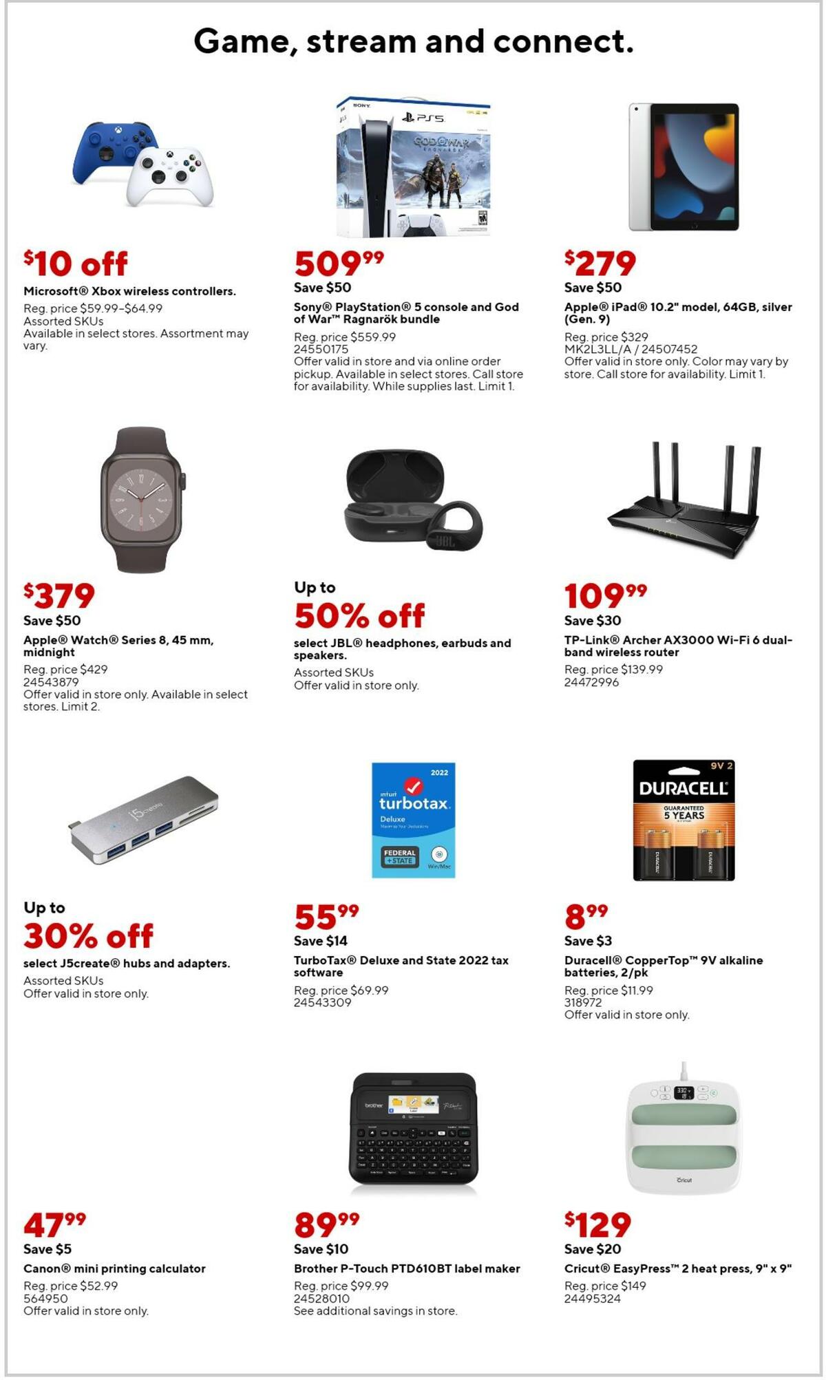 Staples Weekly Ad from April 9