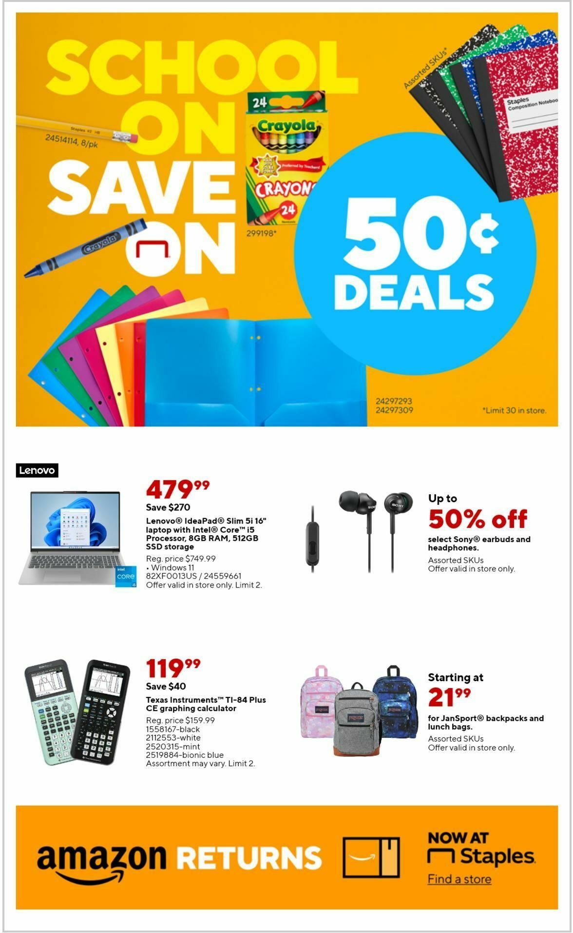 Staples Weekly Ad from August 13