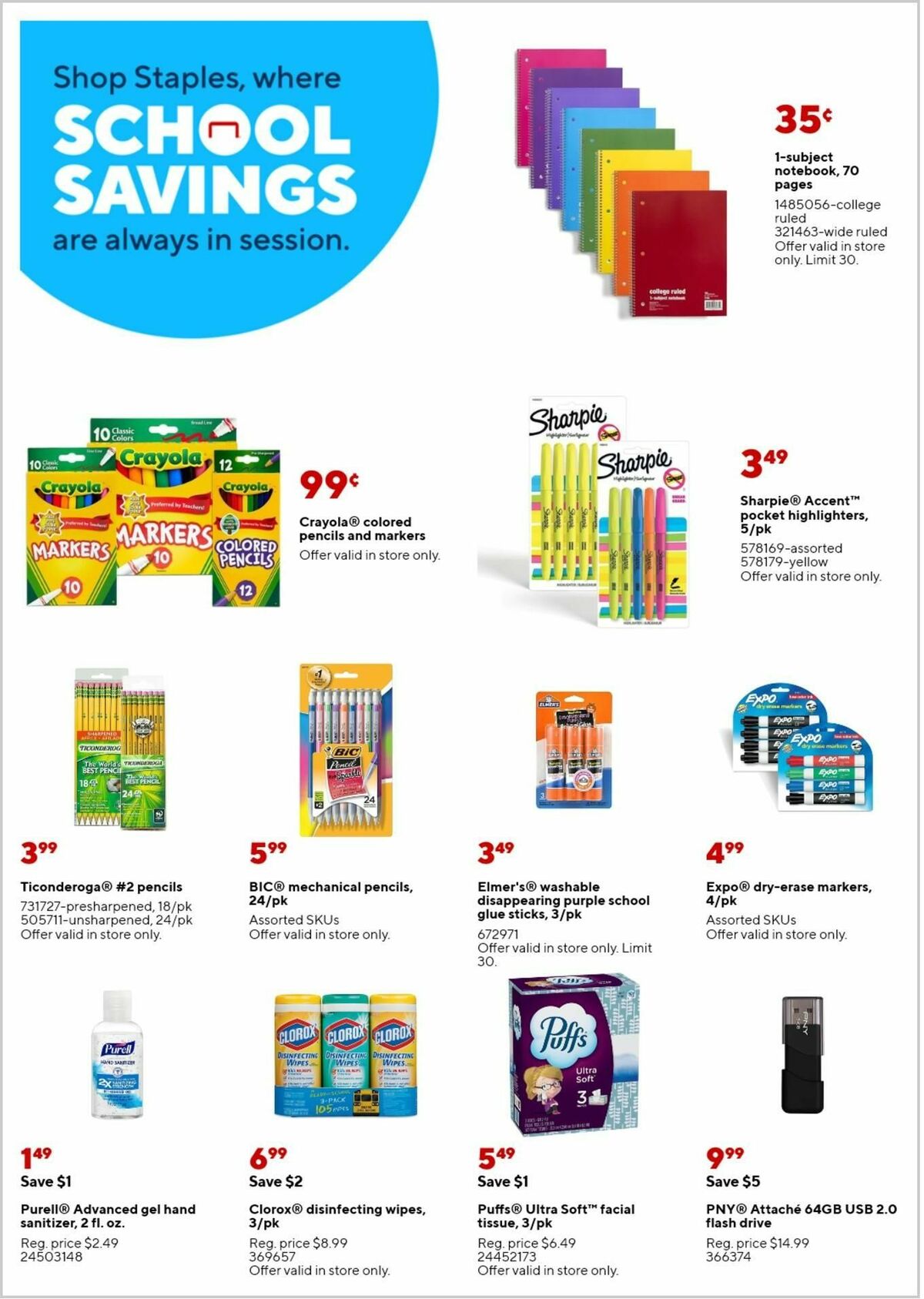 Staples Weekly Ad from August 13