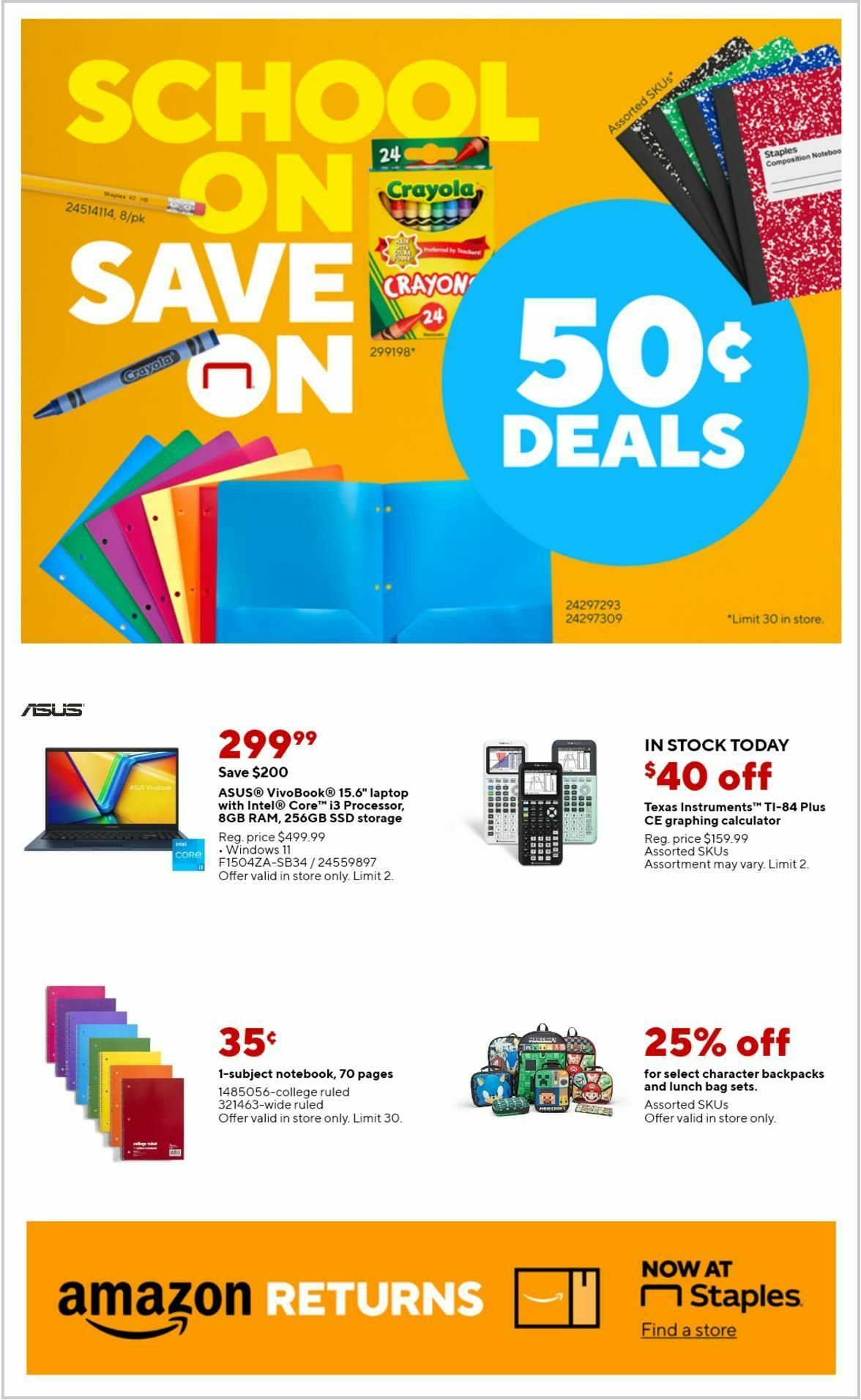 Staples Weekly Ad from August 20