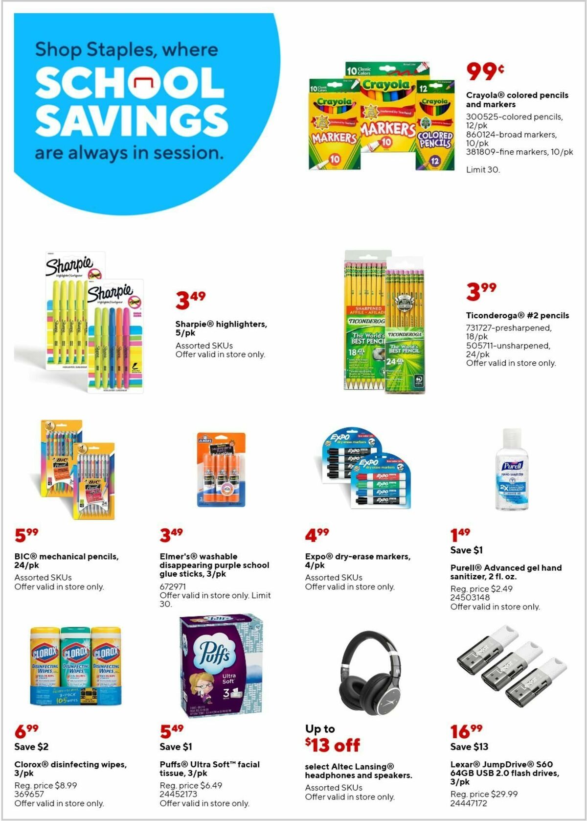 Staples Weekly Ad from August 20