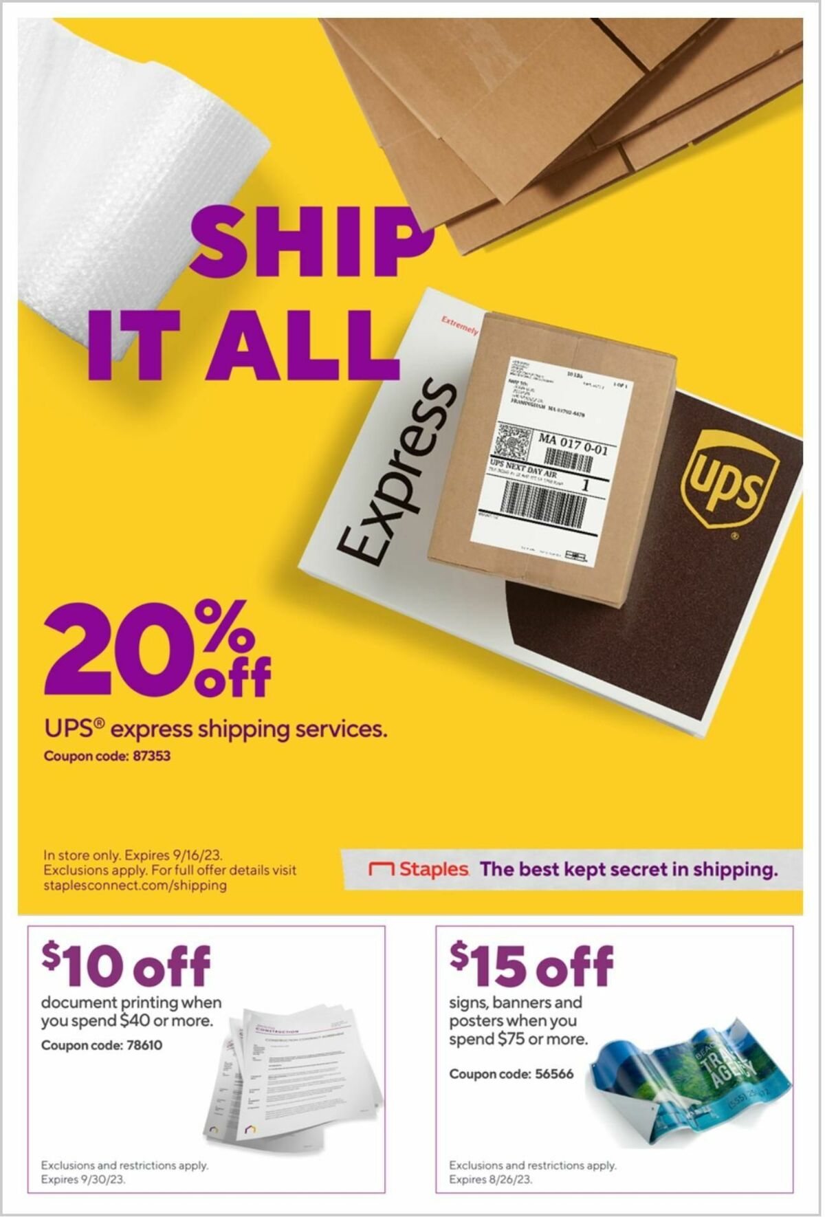Staples Weekly Ad from August 20