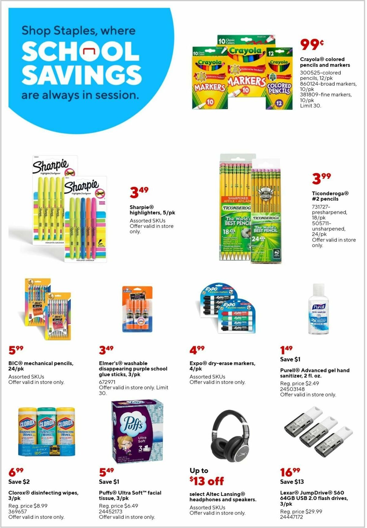 Staples Weekly Ad from August 27