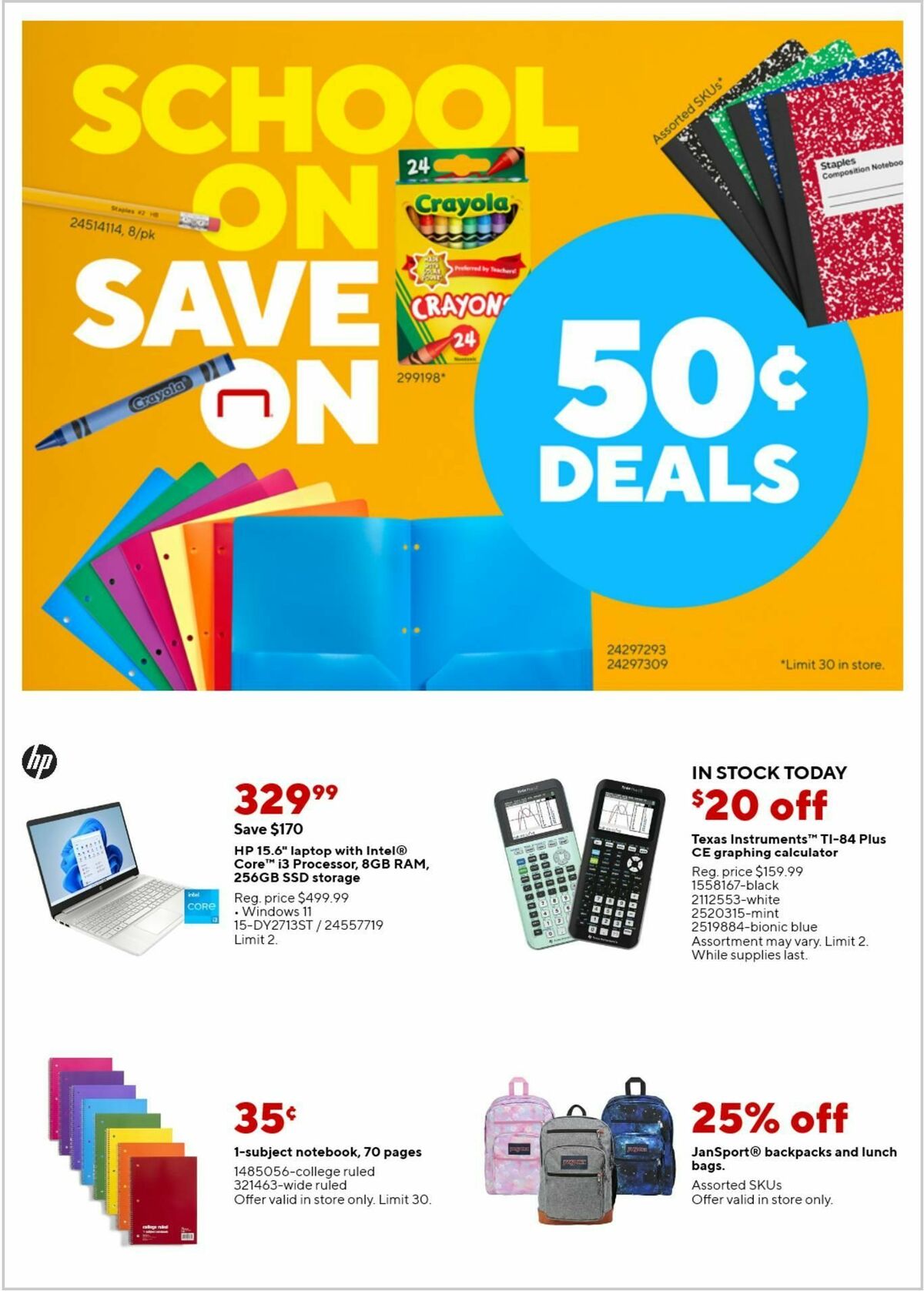 Staples Weekly Ad from September 3