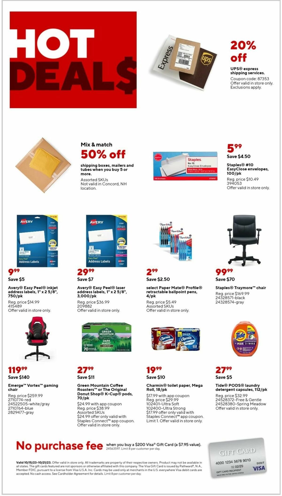 Staples Weekly Ad from October 15