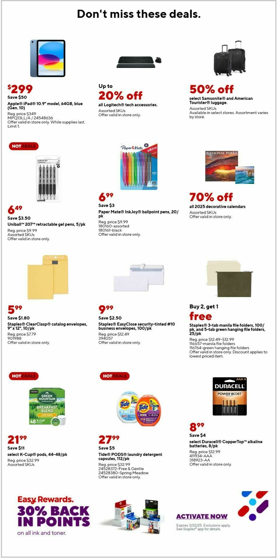 Staples Weekly Ad from March 9