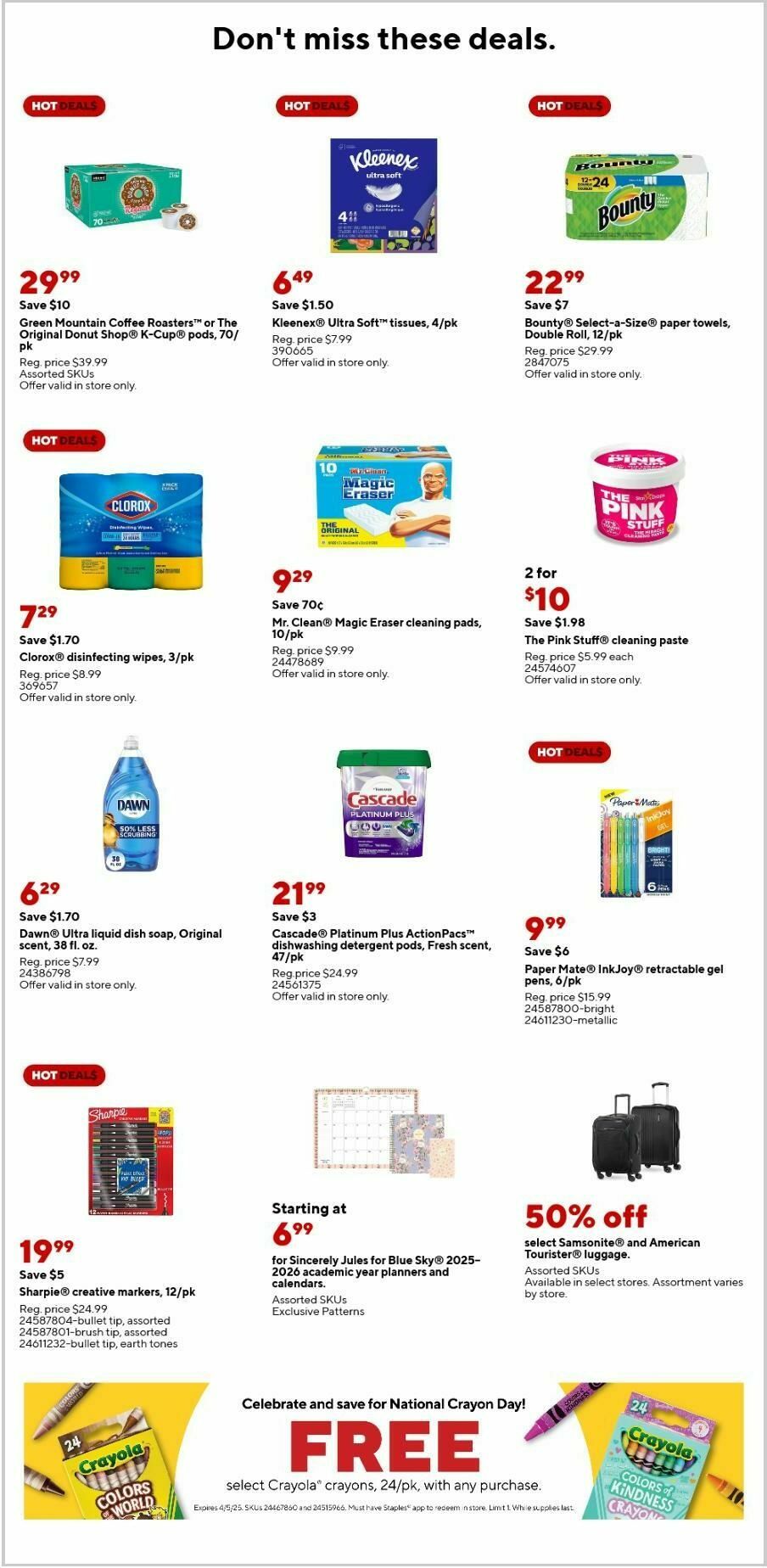 Staples Weekly Ad from March 30