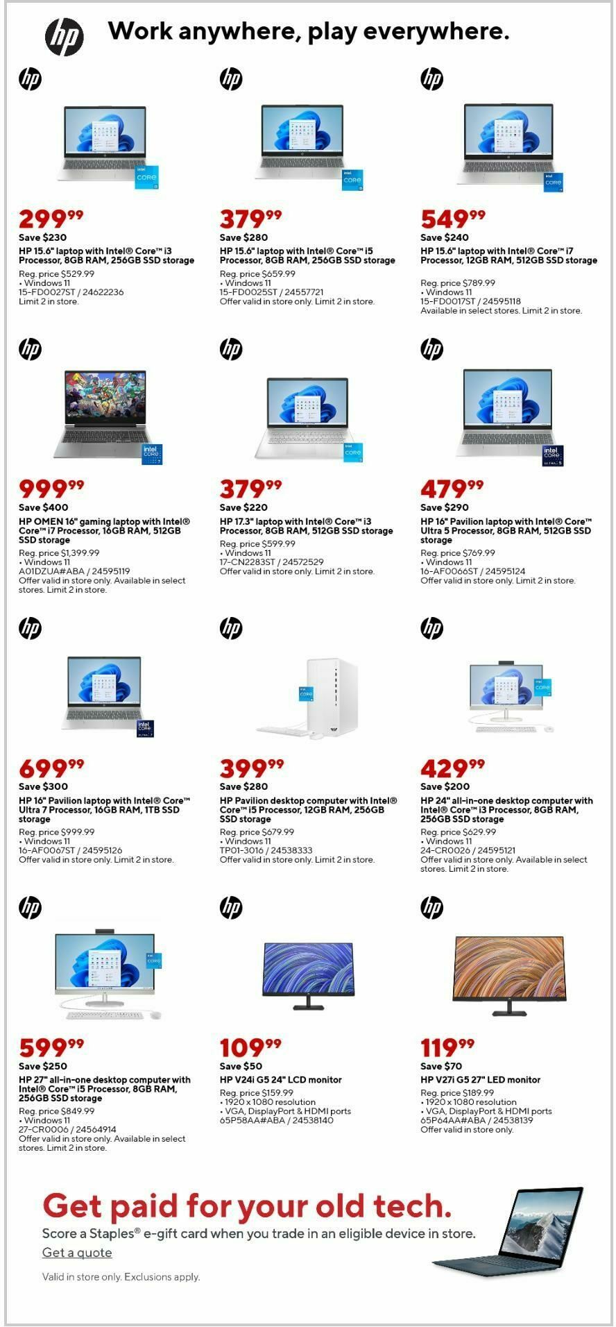 Staples Weekly Ad from April 13