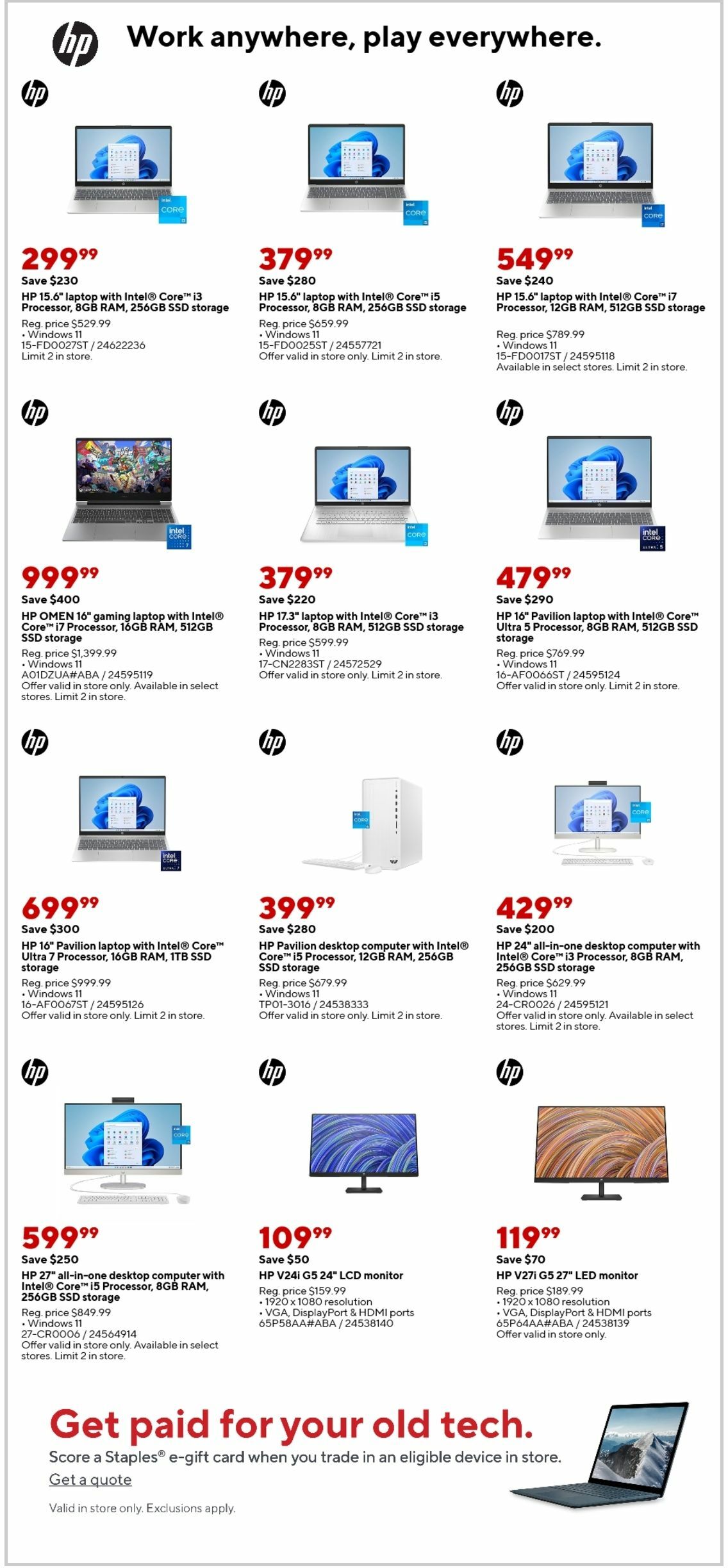 Staples Weekly Ad from April 20