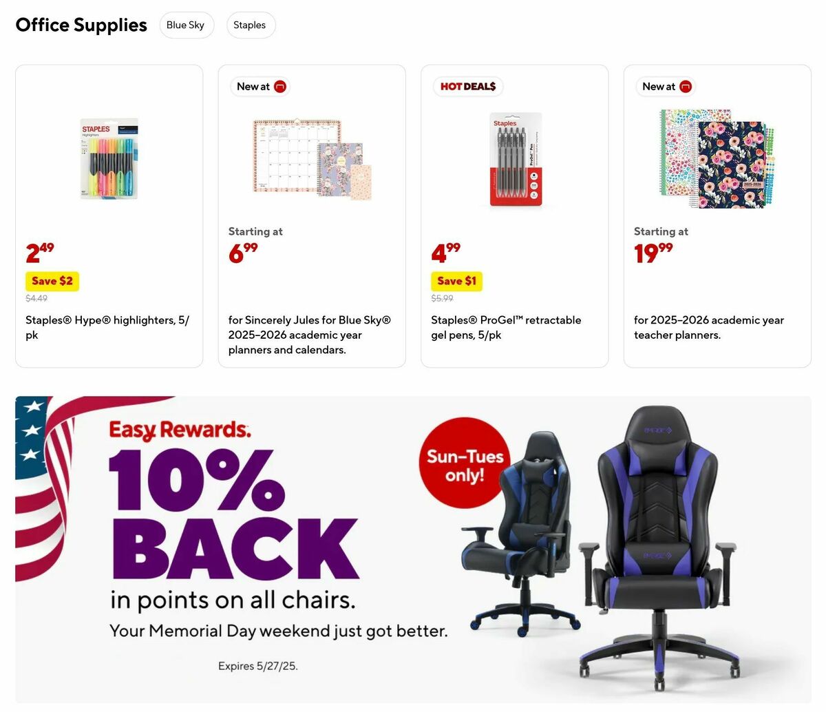 Staples Weekly Ad from May 25