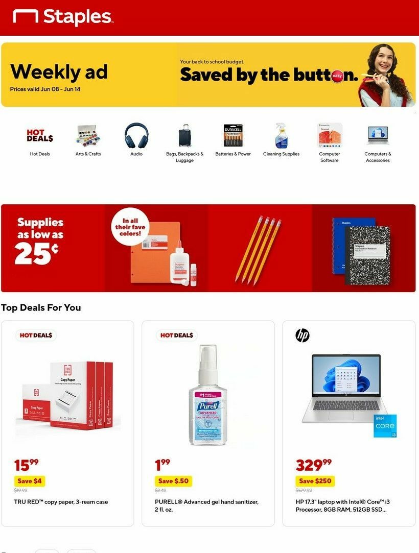 Staples Weekly Ad from June 8