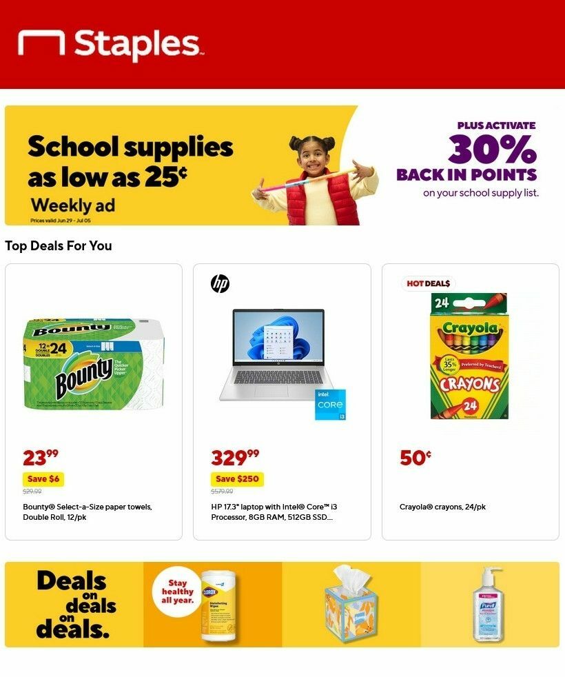 Staples Weekly Ad from June 29