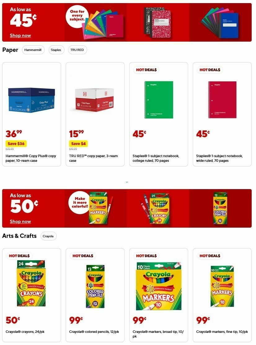 Staples Weekly Ad from July 6