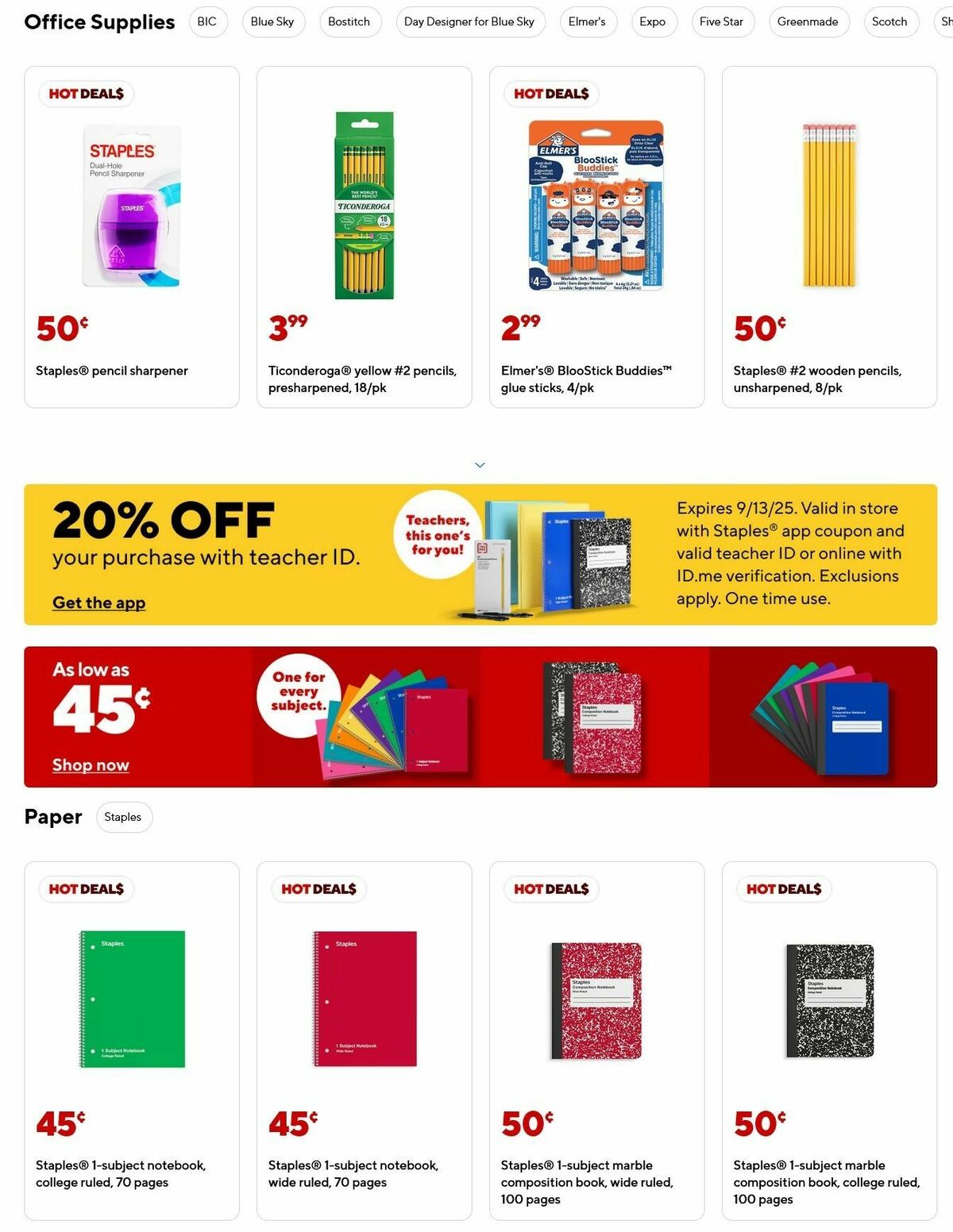 Staples Weekly Ad from July 20