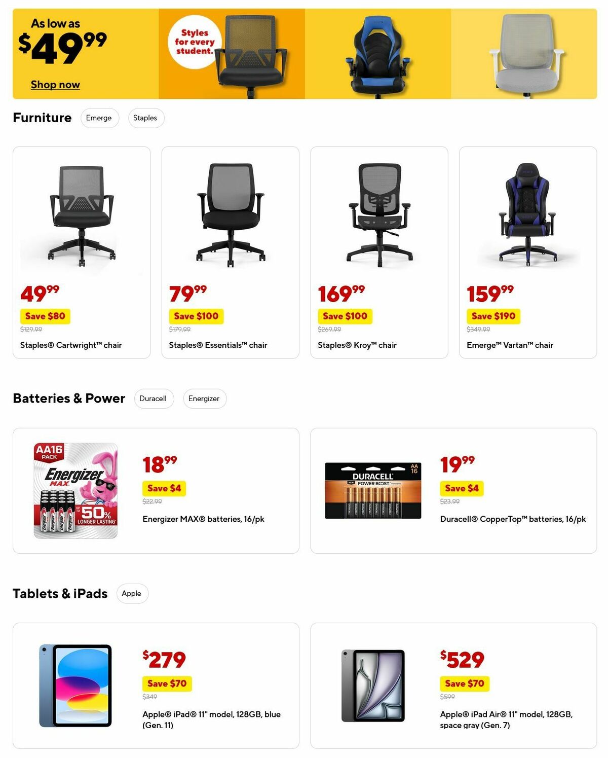 Staples Weekly Ad from July 20