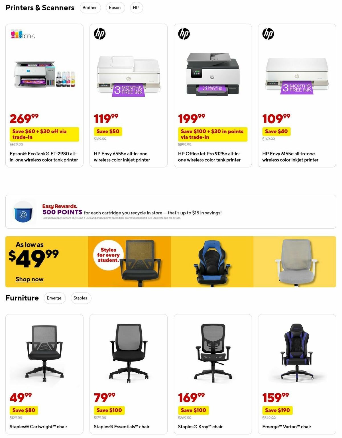 Staples Weekly Ad from July 27