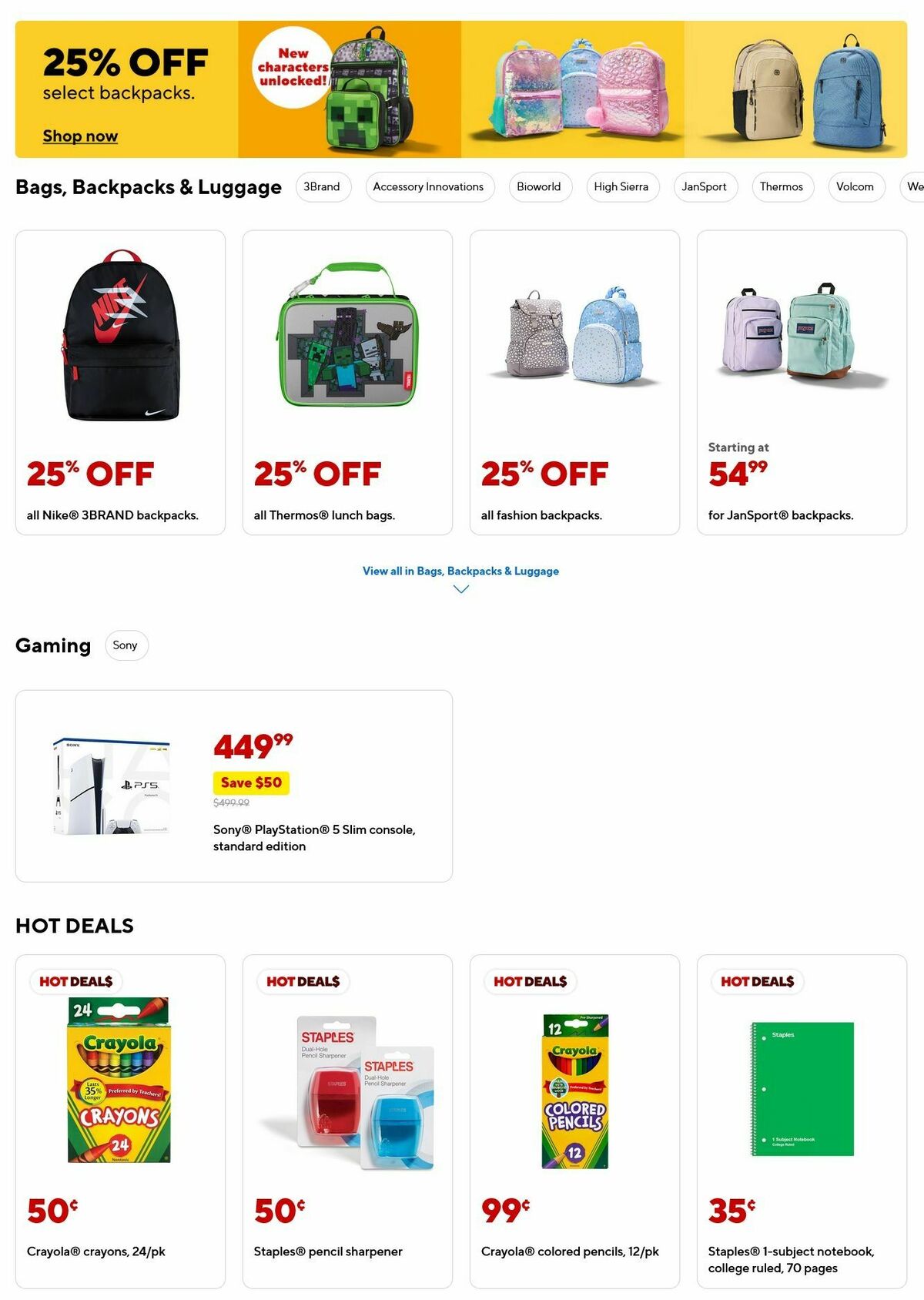 Staples Weekly Ad from August 3