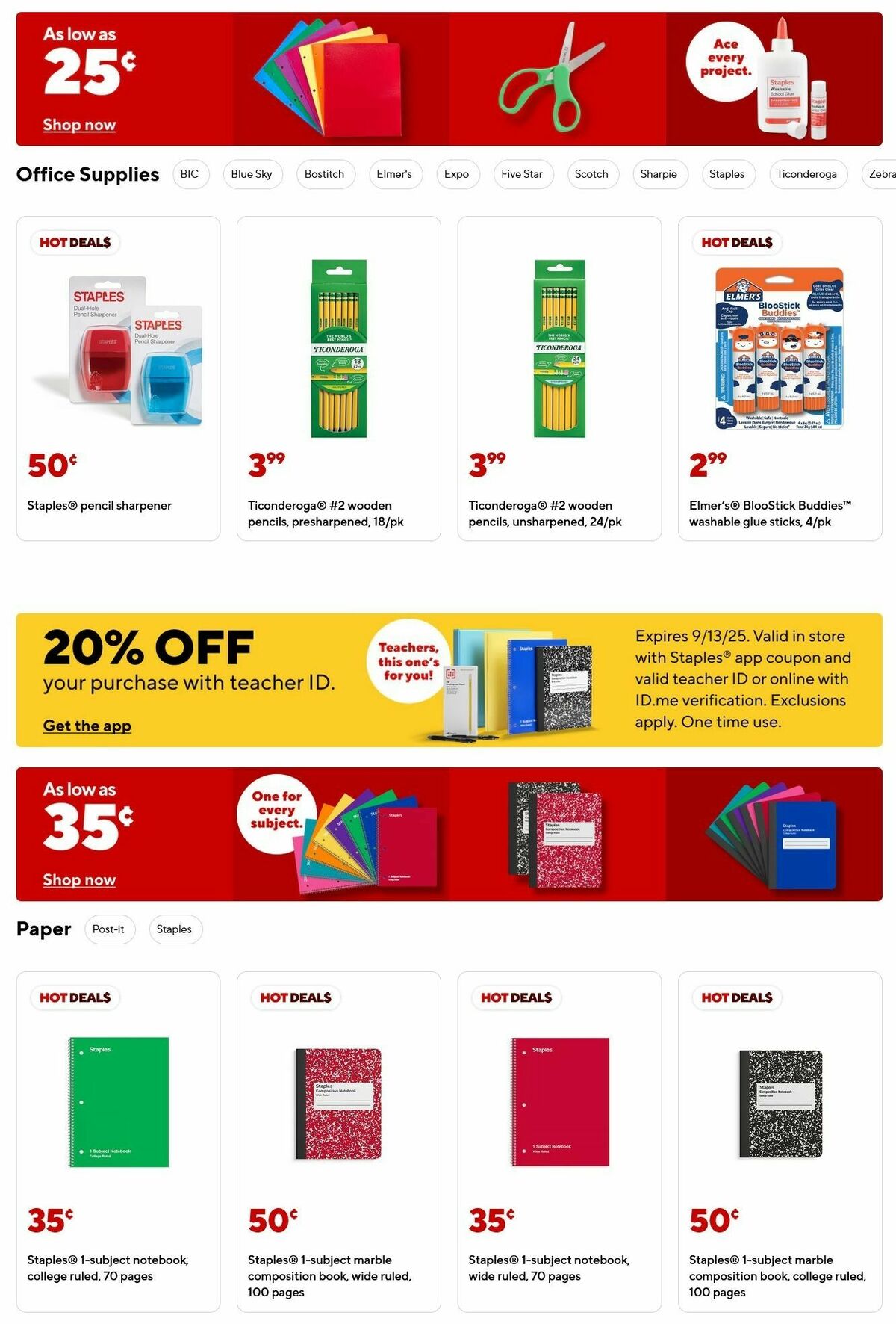 Staples Weekly Ad from August 3
