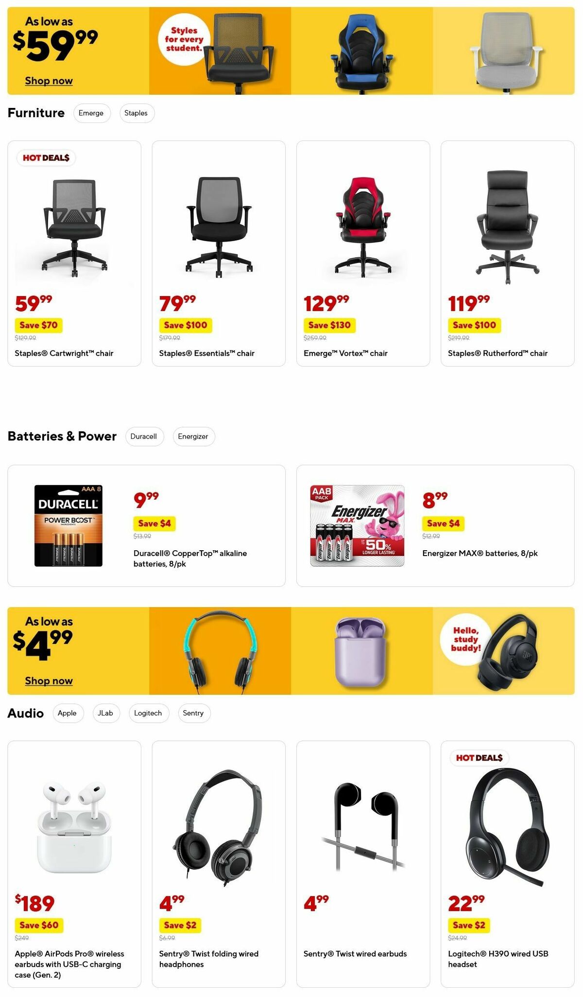 Staples Weekly Ad from August 3
