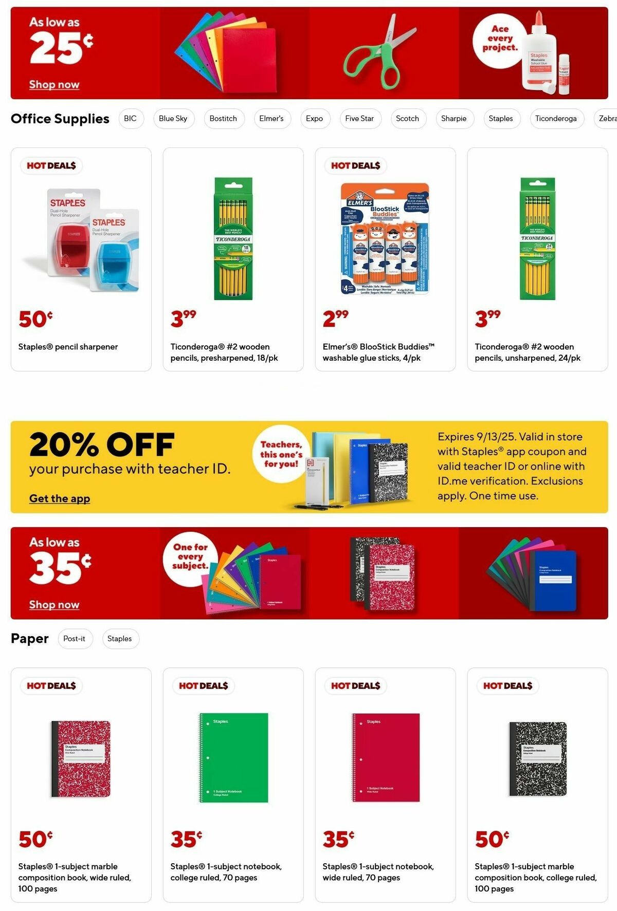 Staples Weekly Ad from August 10