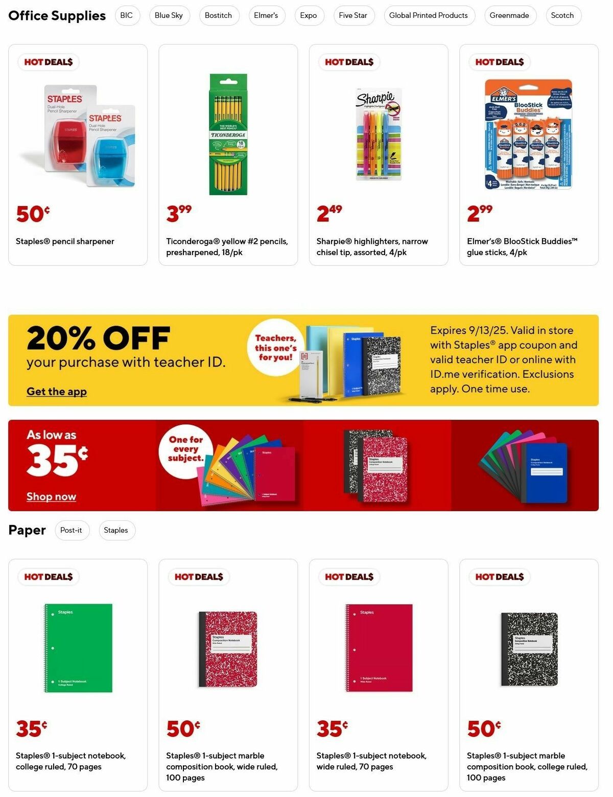 Staples Weekly Ad from August 17