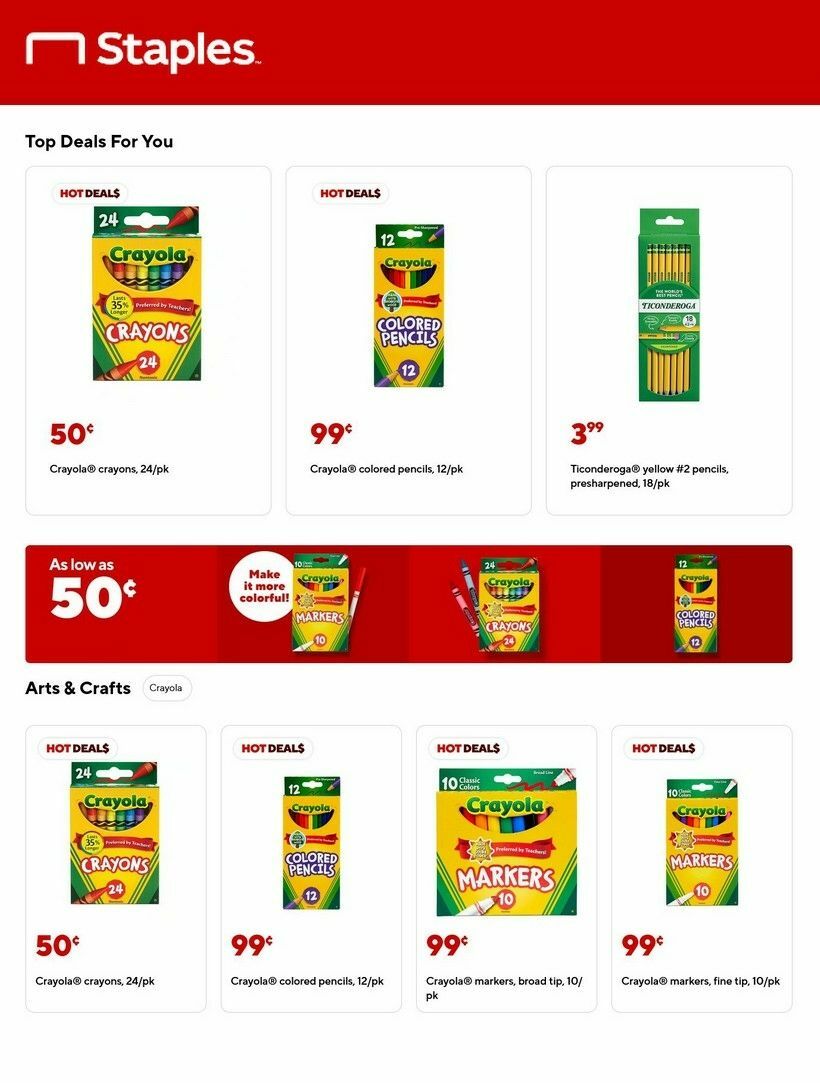 Staples Weekly Ad from August 24