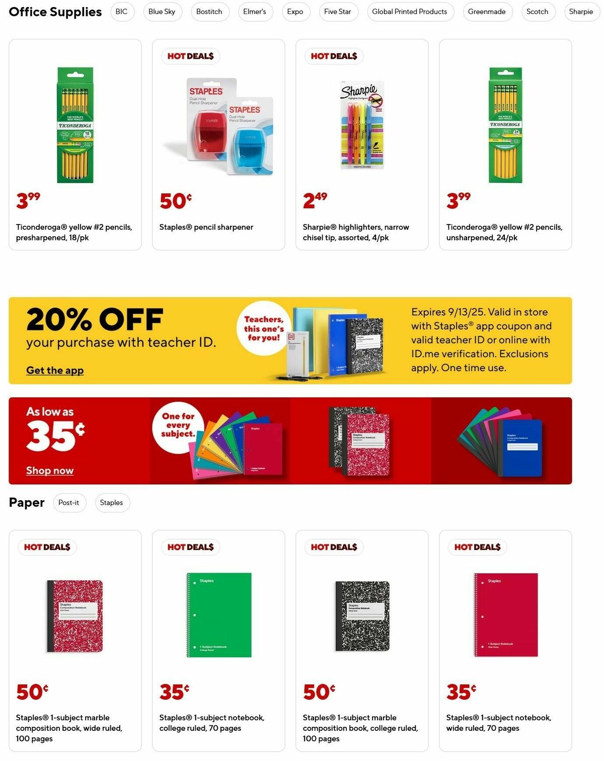 Staples Weekly Ad from August 24