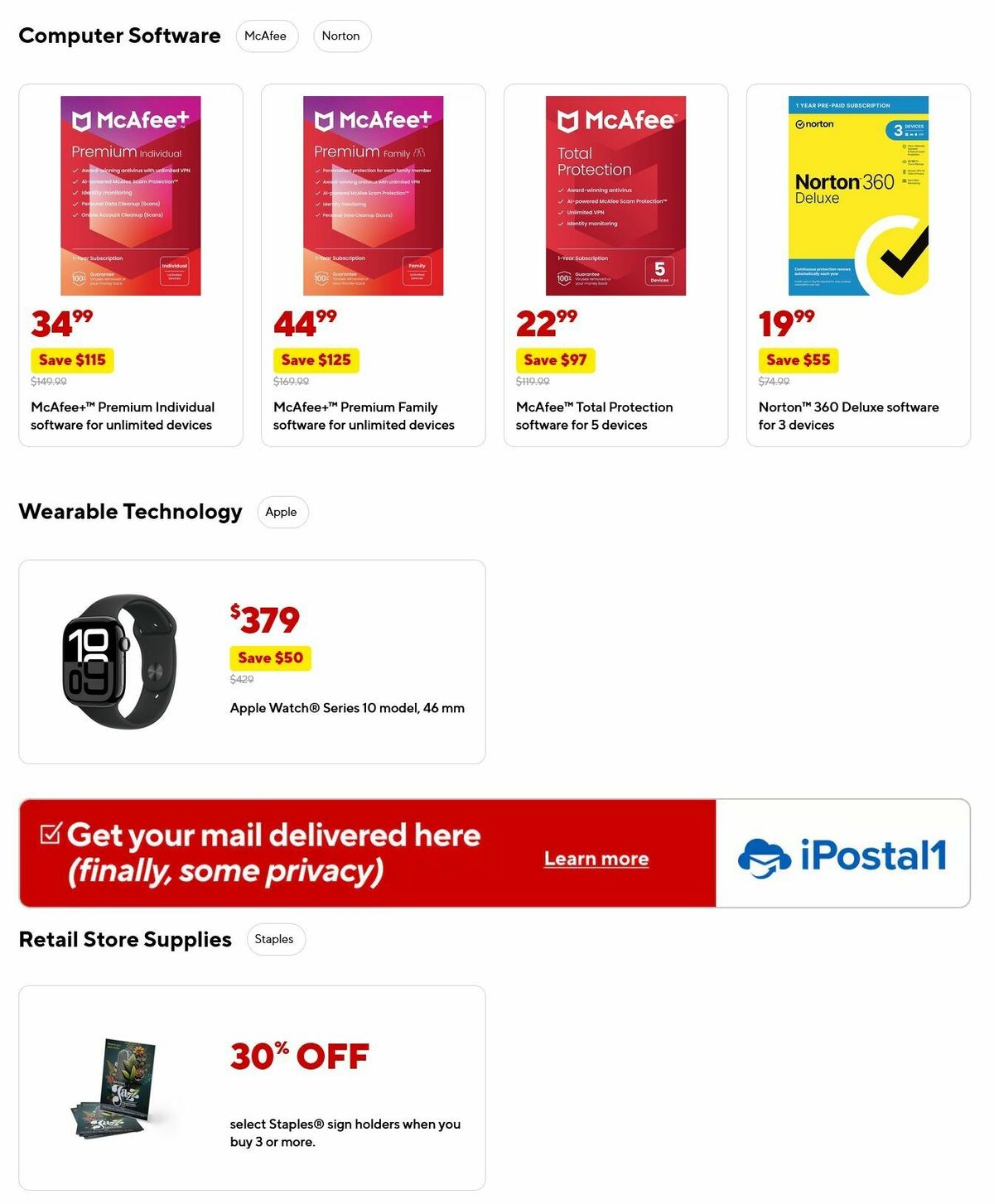 Staples Weekly Ad from October 12