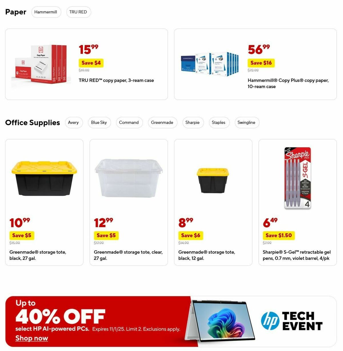 Staples Weekly Ad from October 19