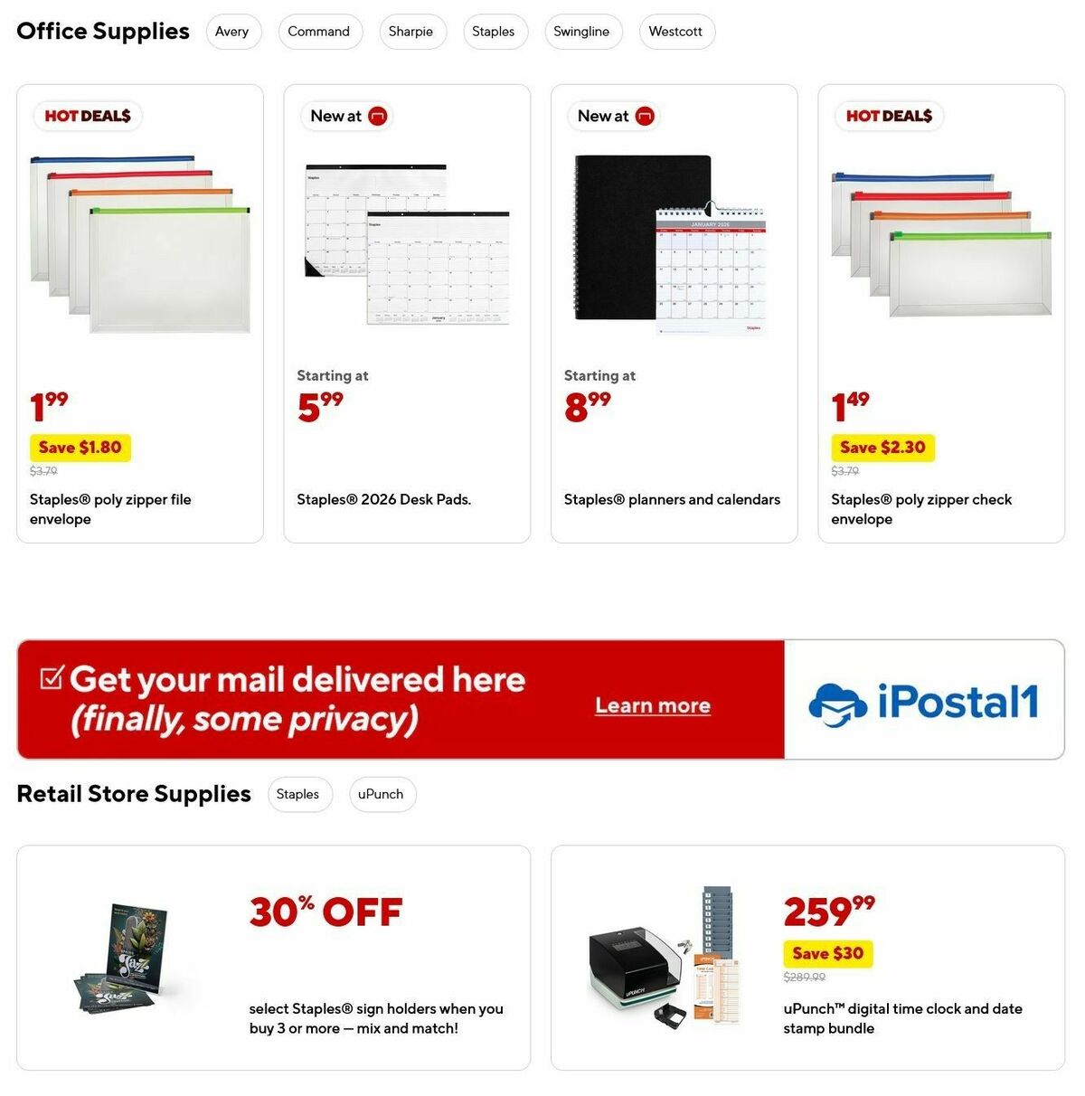 Staples Weekly Ad from October 26