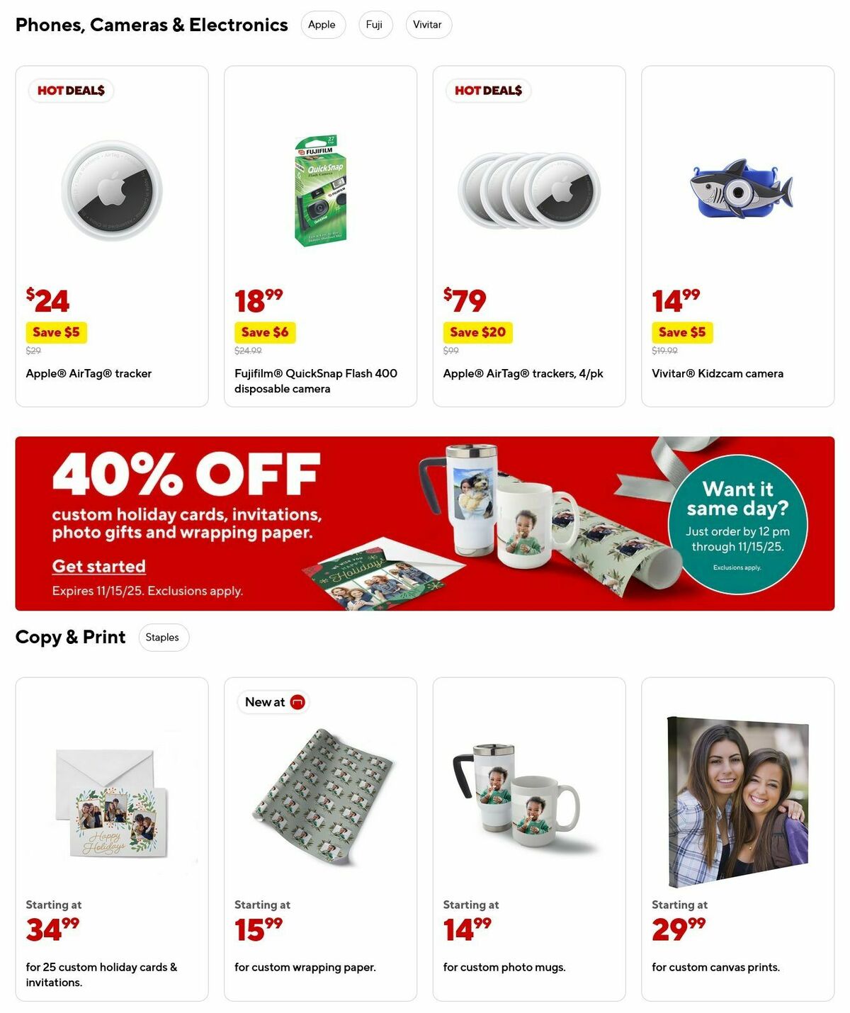 Staples Weekly Ad from November 2