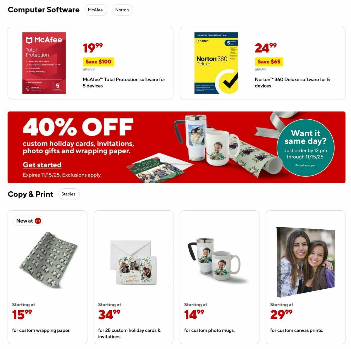 Staples Weekly Ad from November 9
