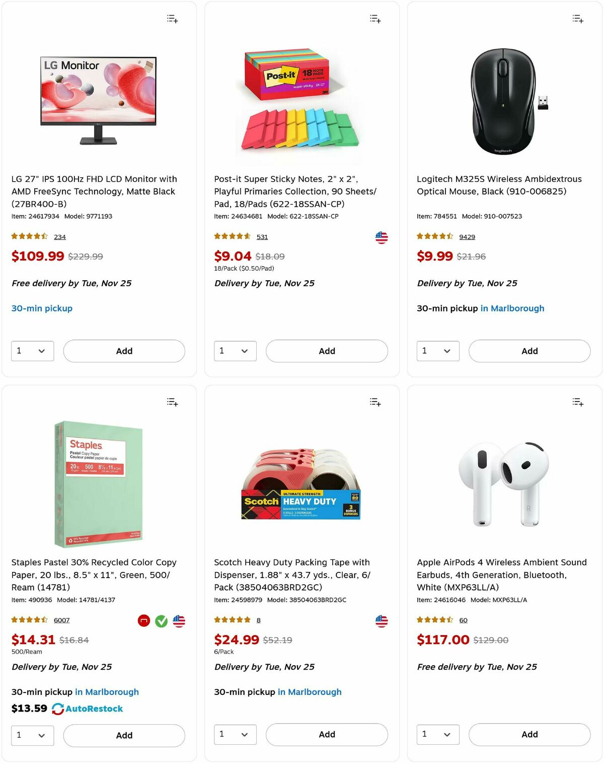 Staples Weekly Ad from November 23