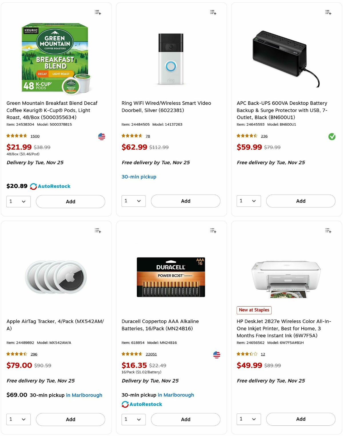 Staples Weekly Ad from November 23