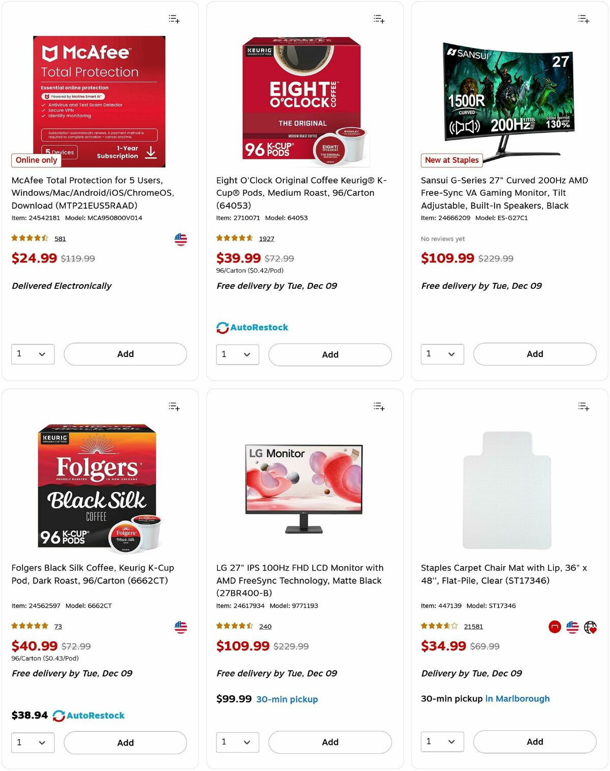 Staples Weekly Ad from December 7