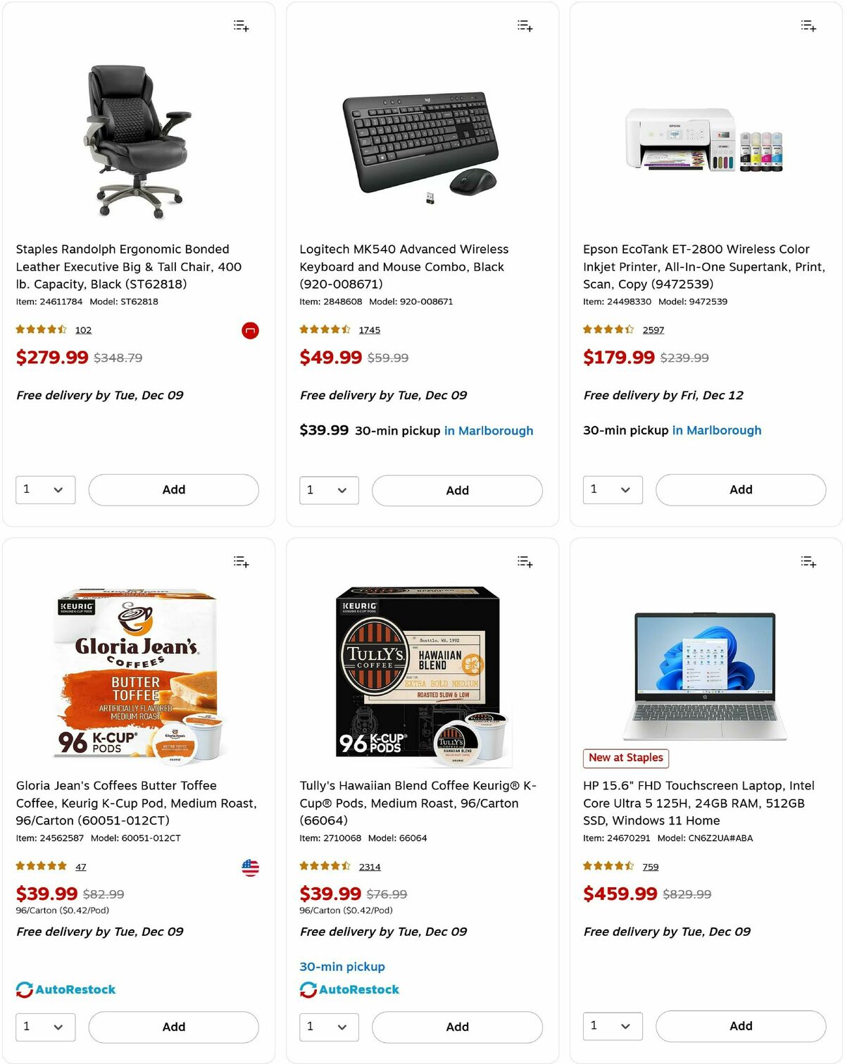 Staples Weekly Ad from December 7