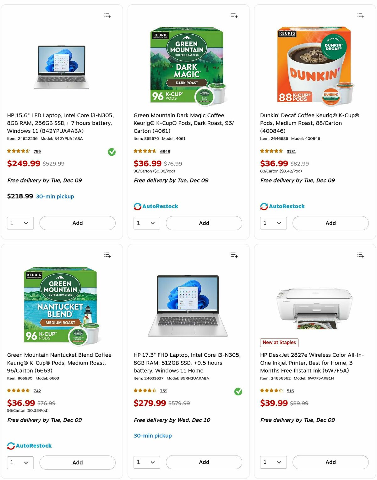 Staples Weekly Ad from December 7