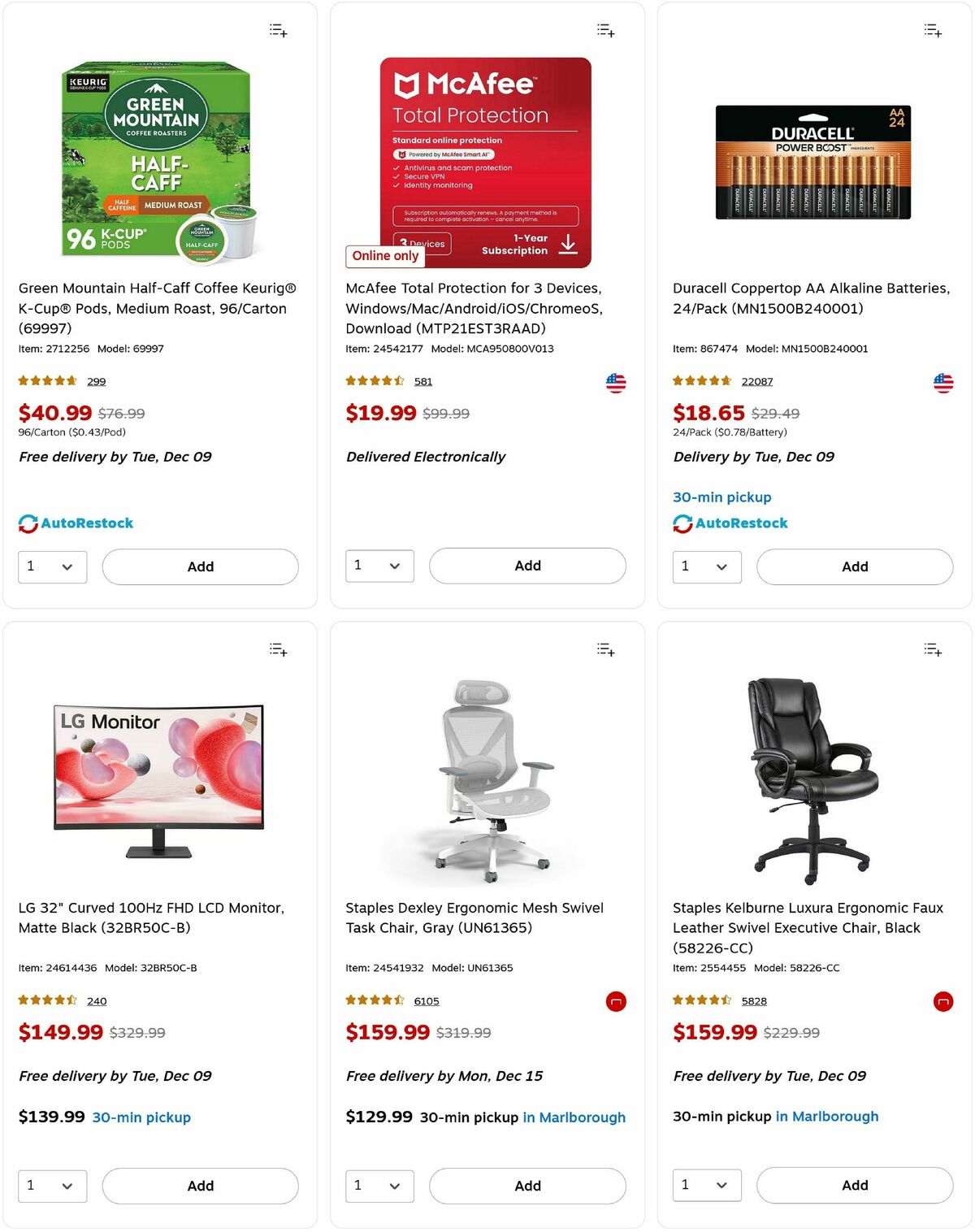 Staples Weekly Ad from December 7