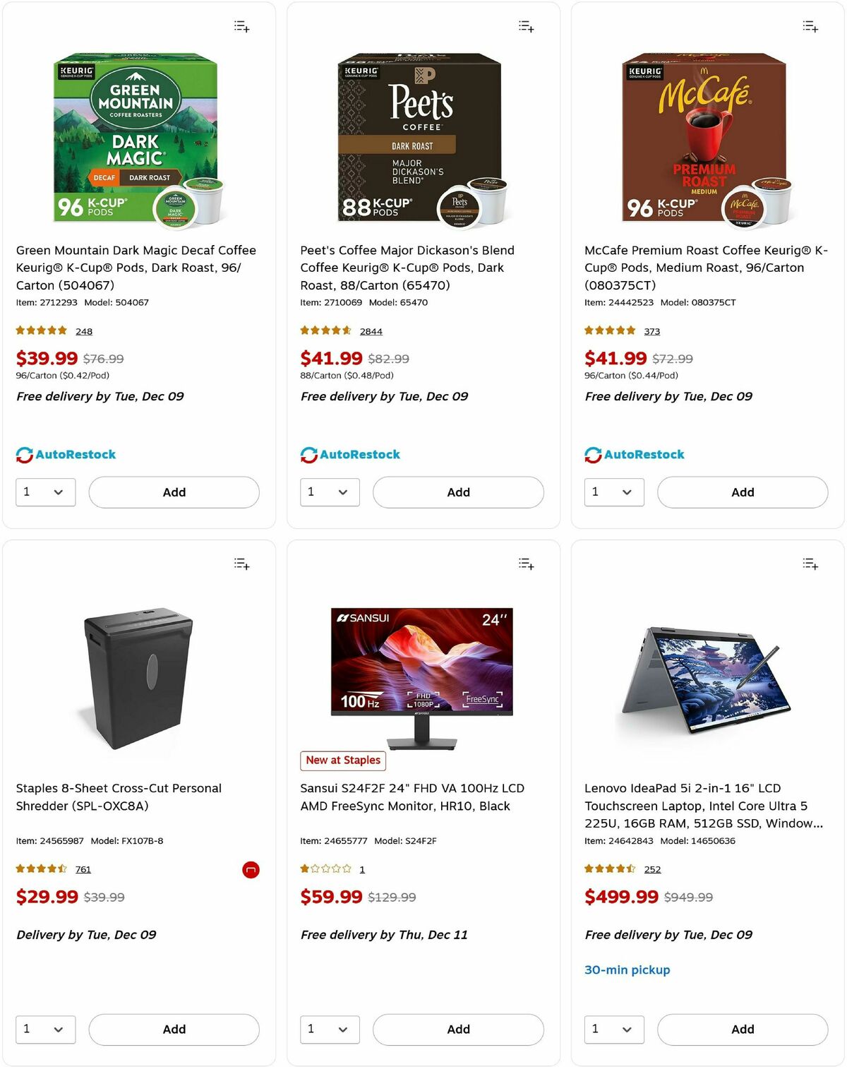 Staples Weekly Ad from December 7