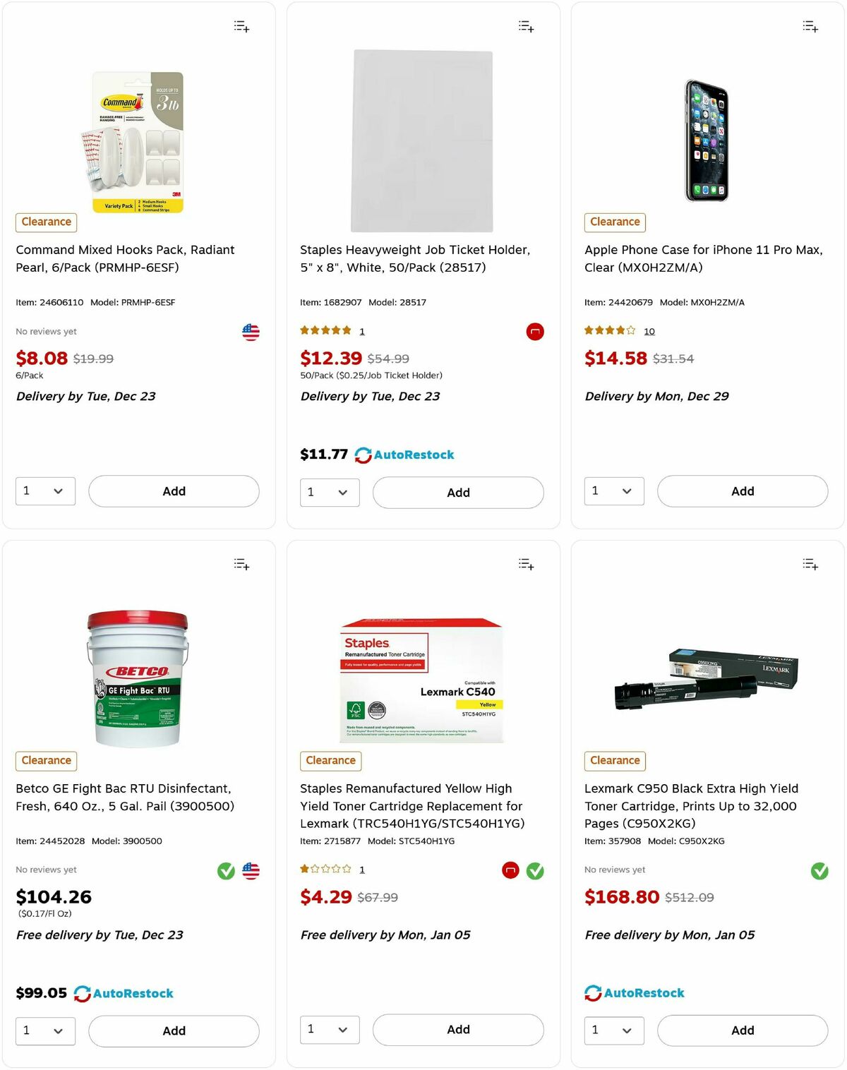 Staples Weekly Ad from December 21