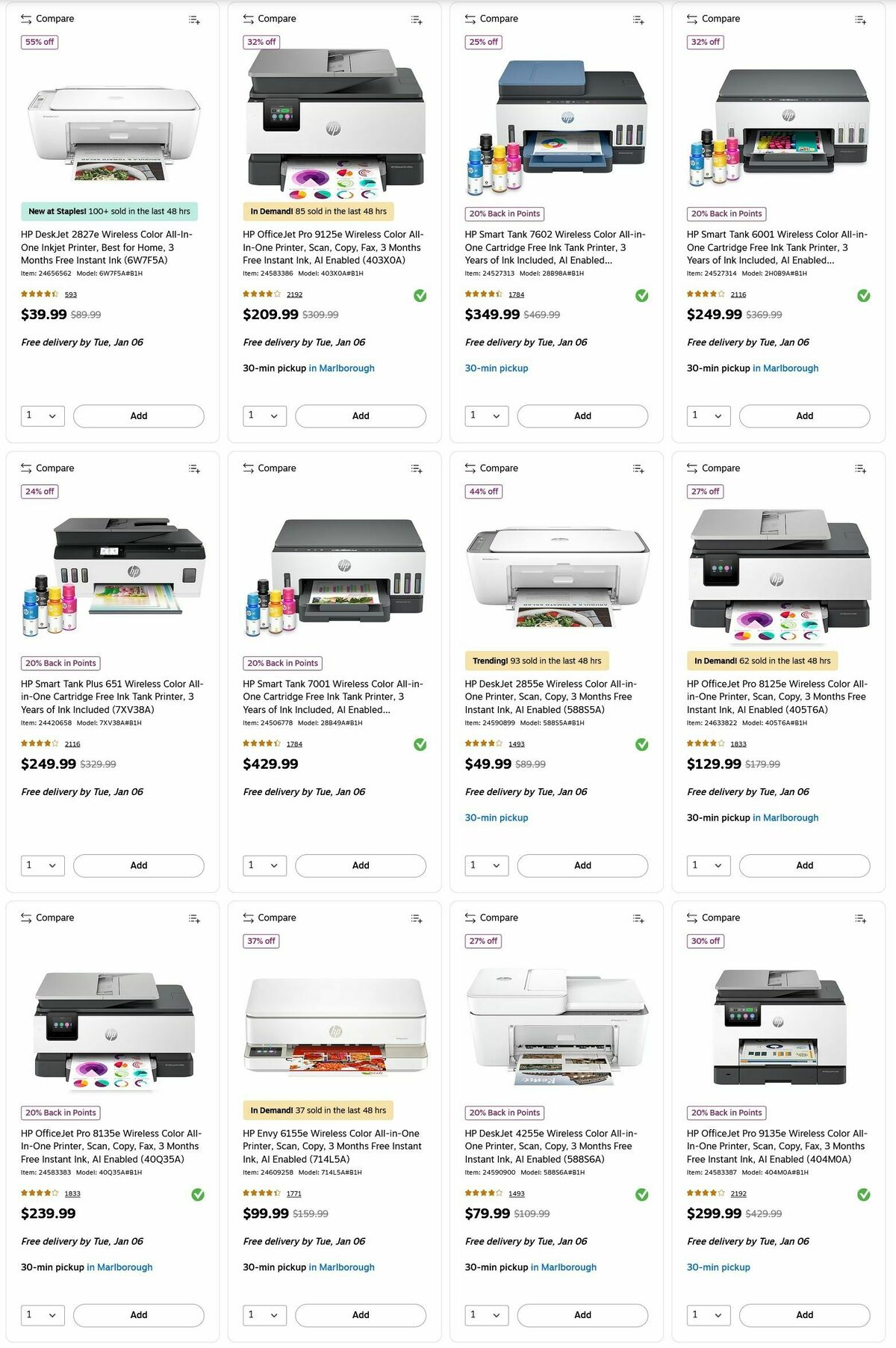 Staples Weekly Ad from January 4