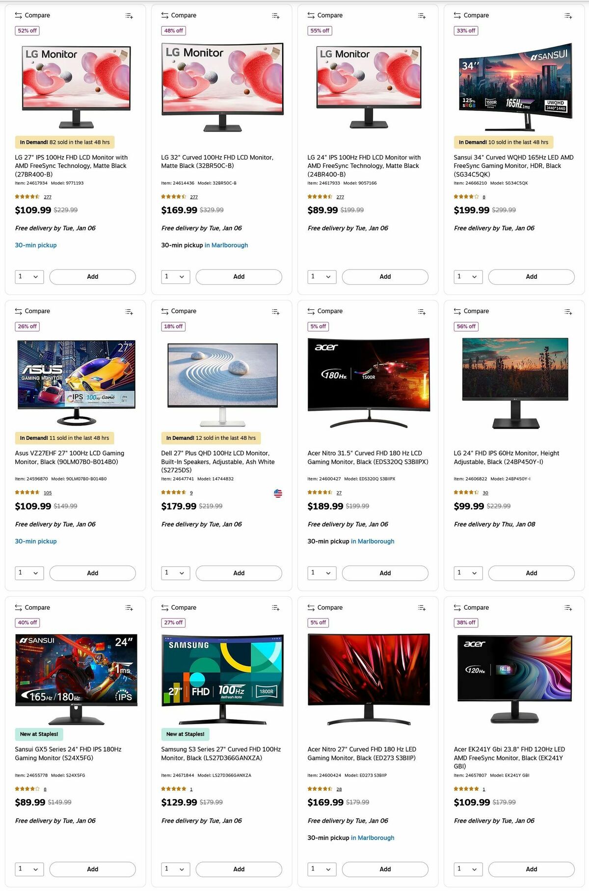 Staples Weekly Ad from January 4