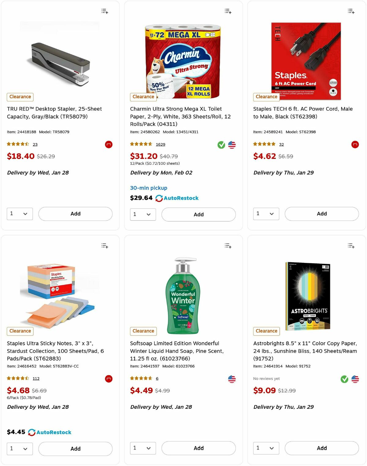 Staples Weekly Ad from January 25