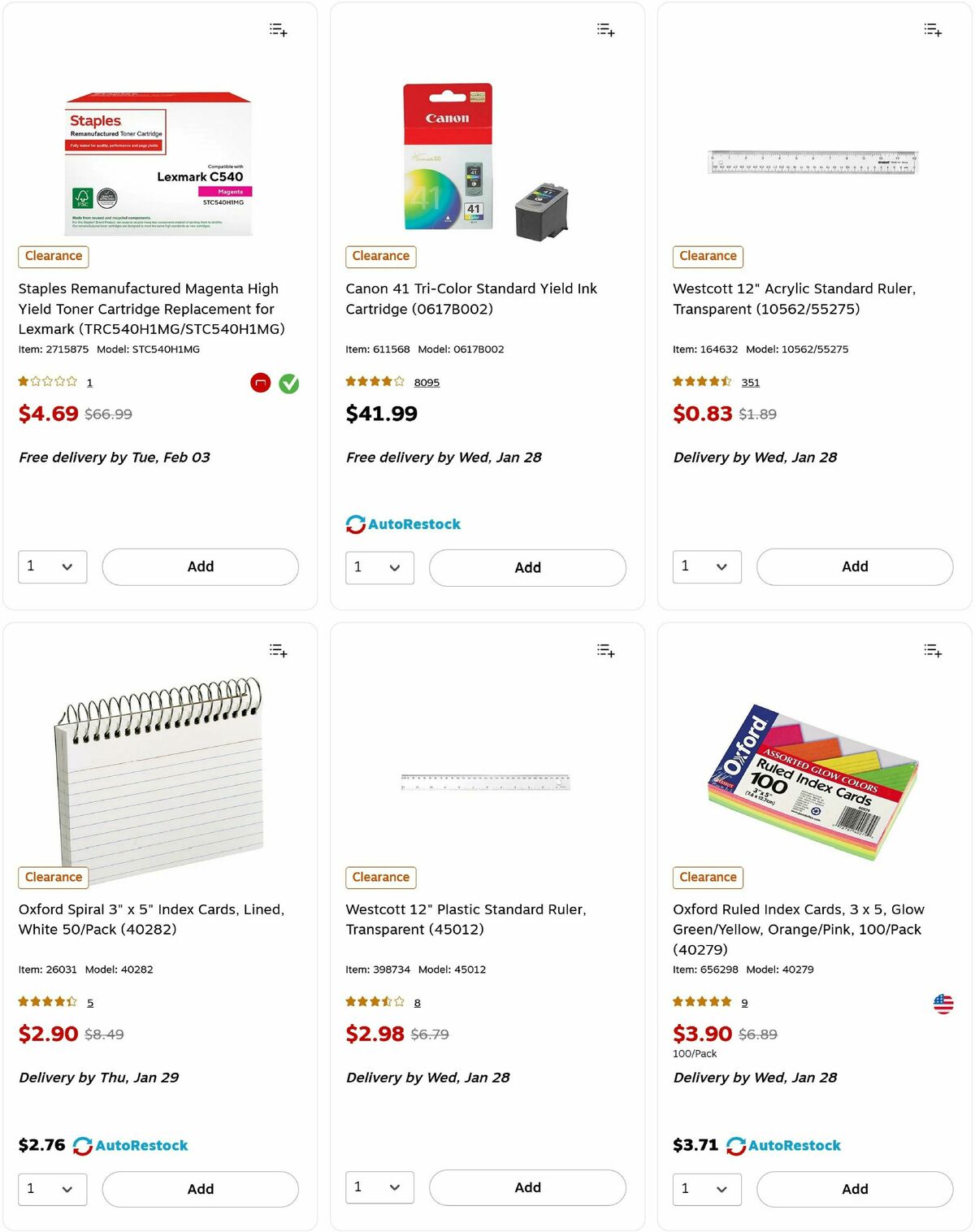 Staples Weekly Ad from January 25